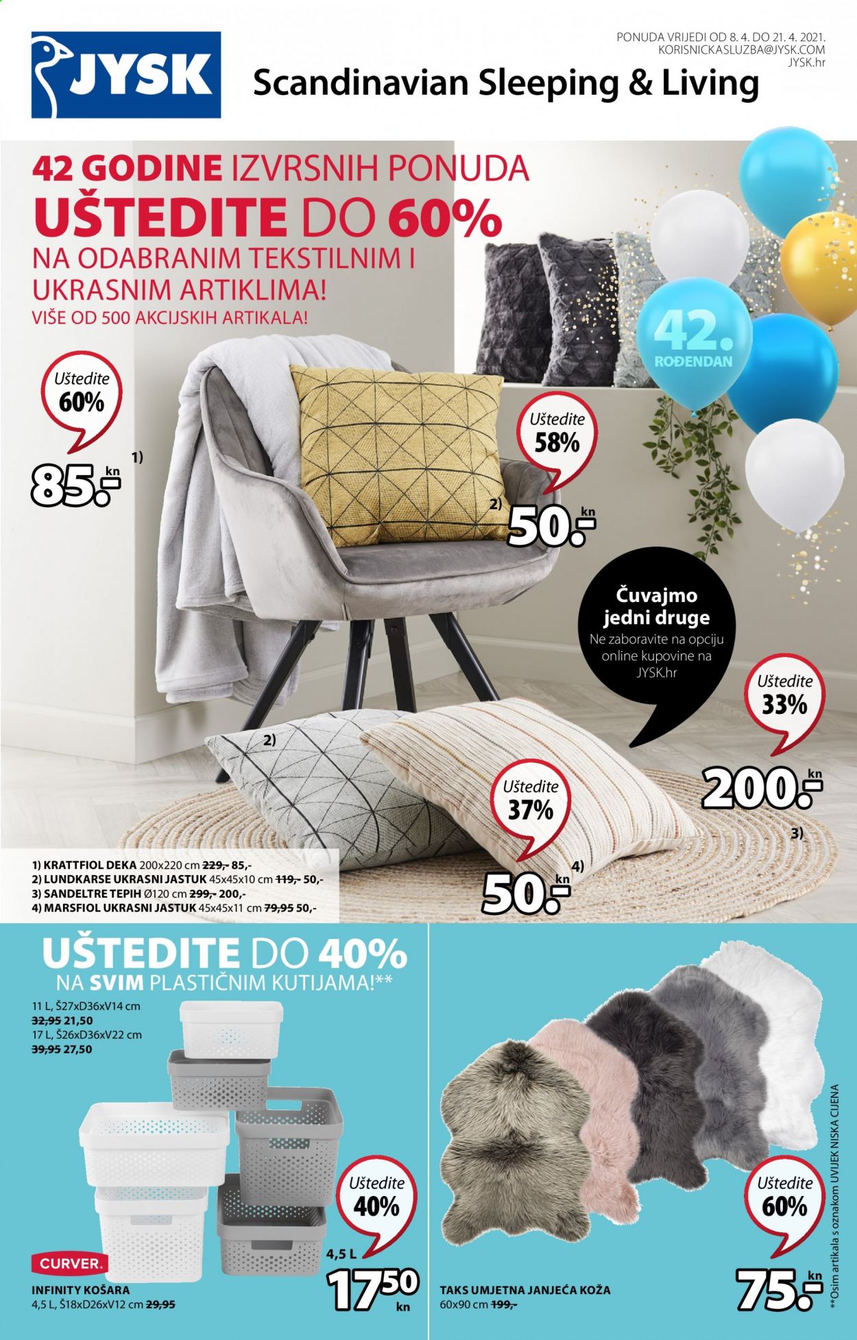 JYSK katalog - 08.04.2021. - 21.04.2021. Stranica 1