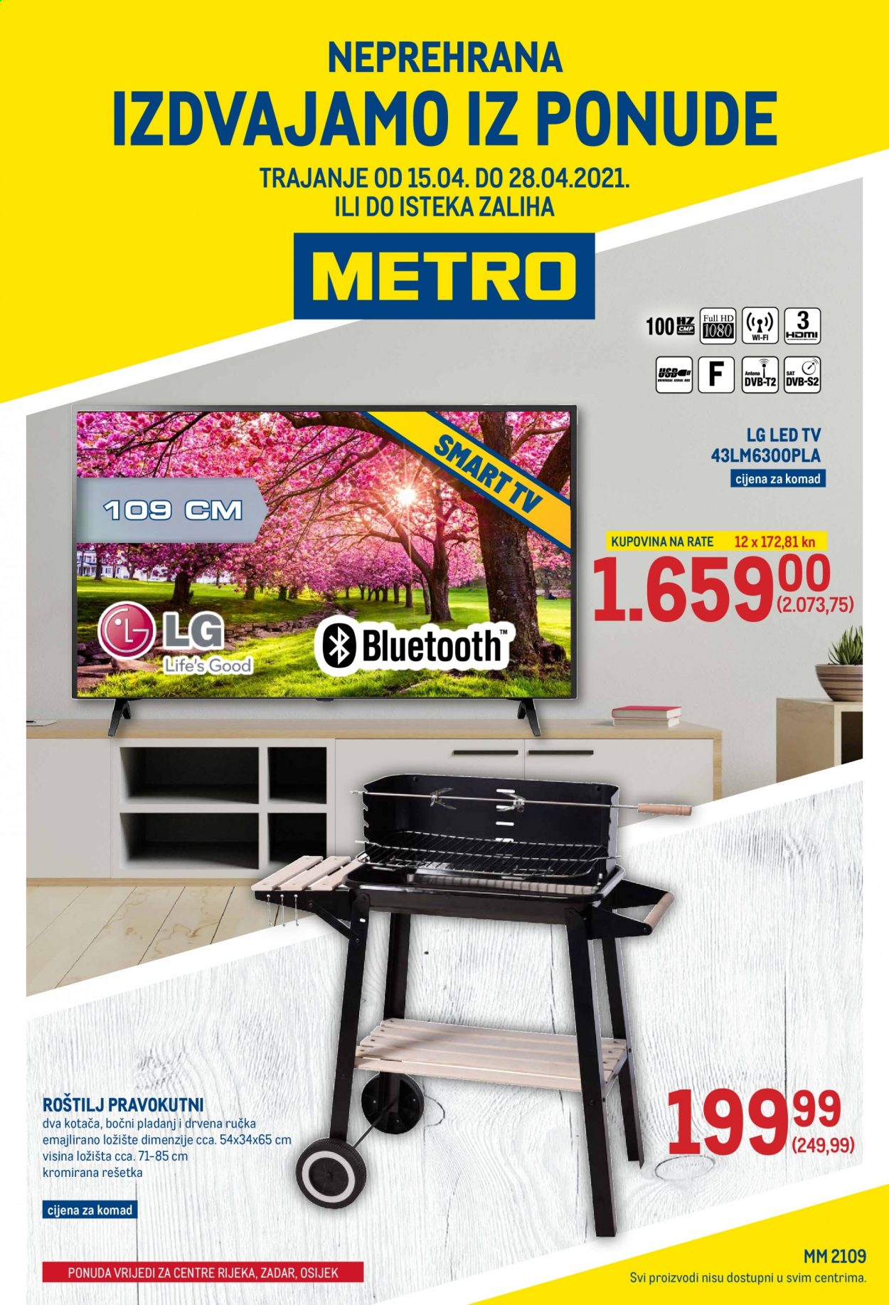 thumbnail - Metro katalog - 15.04.2021. - 28.04.2021. - Sniženi proizvodi - LG, TV LED, Smart TV, roštilj. Stranica 1.