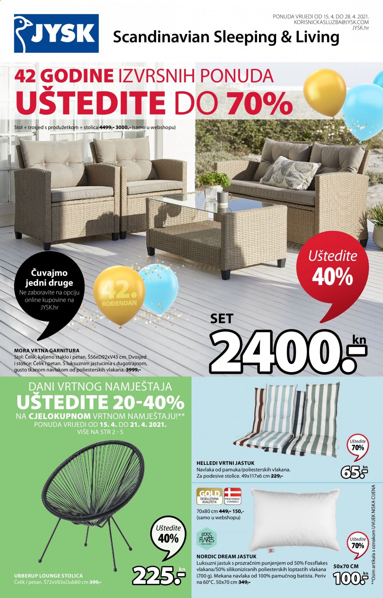JYSK katalog - 15.04.2021. - 28.04.2021. Stranica 1