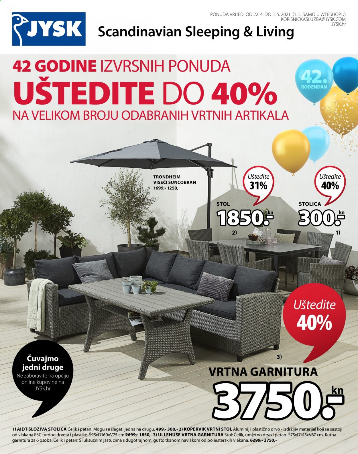 JYSK katalog - 22.04.2021. - 05.05.2021. Stranica 1