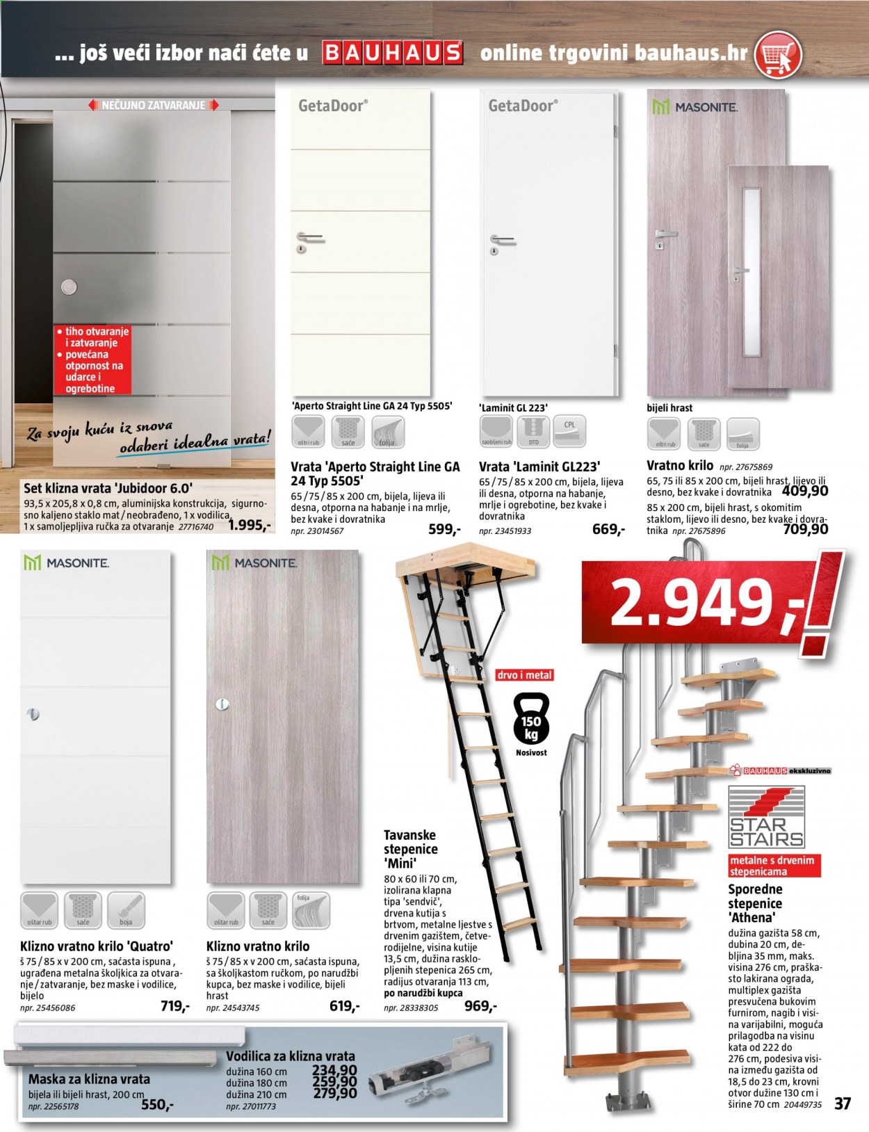 thumbnail - Bauhaus katalog - 29.04.2021. - 02.06.2021. - Sniženi proizvodi - drvena kutija, ljestve, vratno krilo, klizna vrata. Stranica 37.