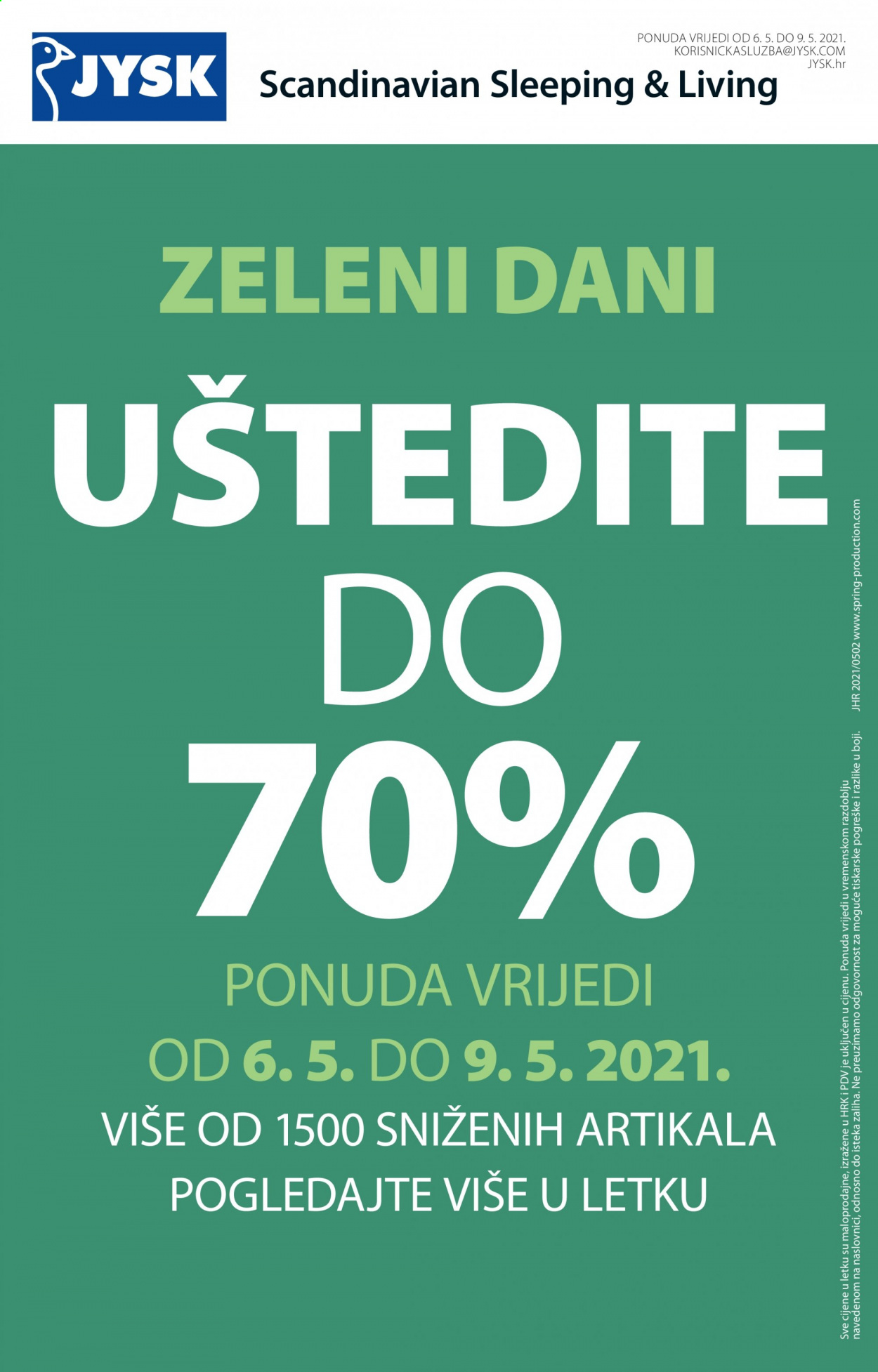 JYSK katalog - 06.05.2021. - 09.05.2021. Stranica 1
