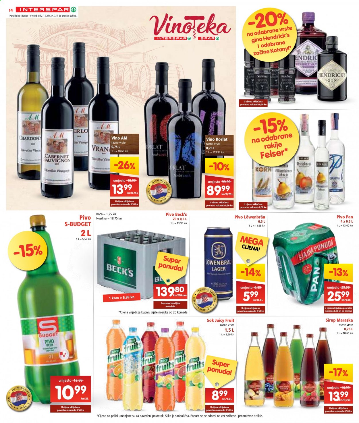 INTERSPAR katalog - 21.07.2021. - 27.07.2021. Stranica 14