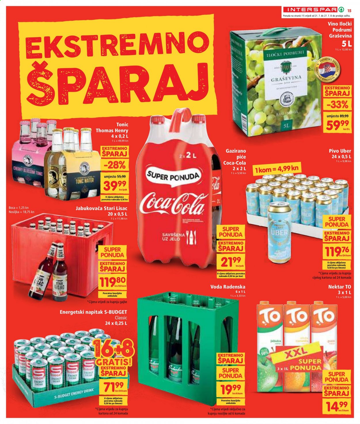 INTERSPAR katalog - 21.07.2021. - 27.07.2021. Stranica 15
