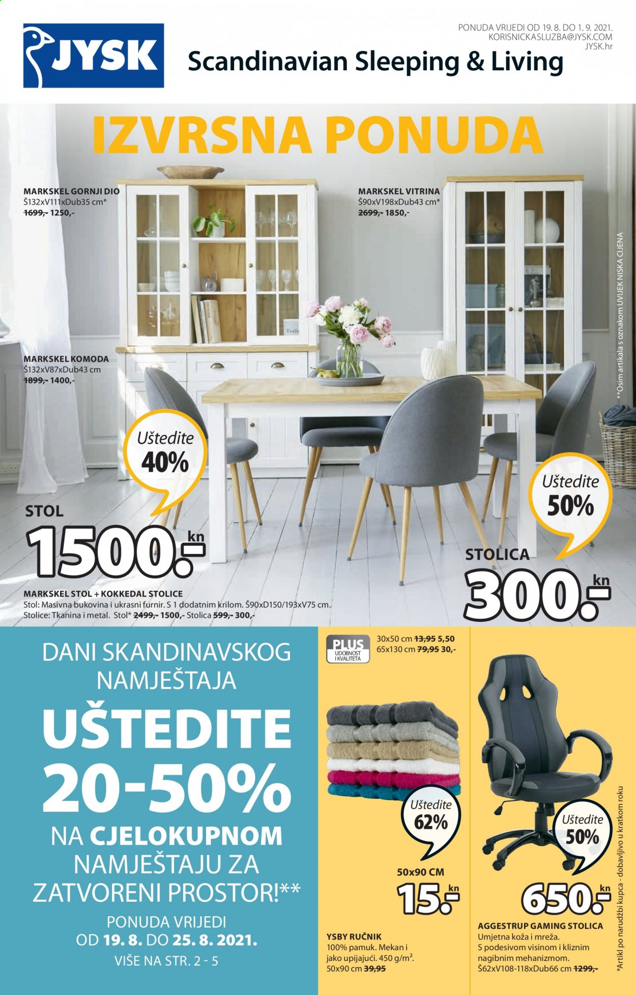 JYSK katalog - 19.08.2021. - 01.09.2021. Stranica 1