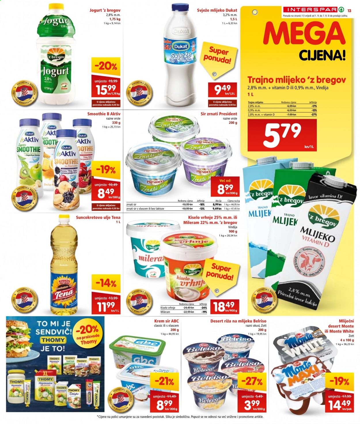 INTERSPAR katalog - 01.09.2021. - 07.09.2021. Stranica 13