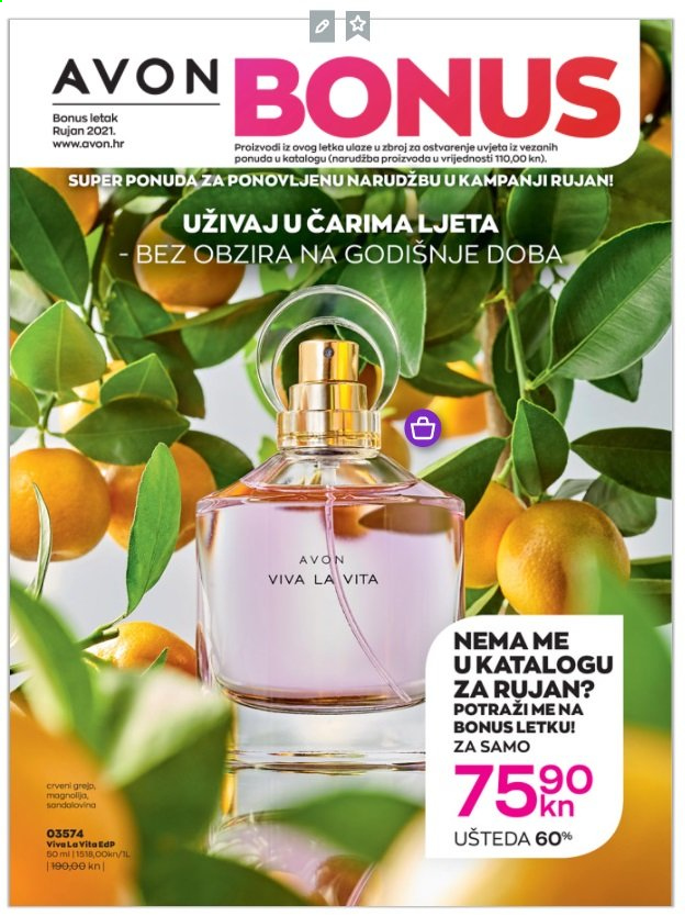 thumbnail - Avon katalog - 01.09.2021. - 30.09.2021. - Sniženi proizvodi - Avon, eau de parfum. Stranica 1.
