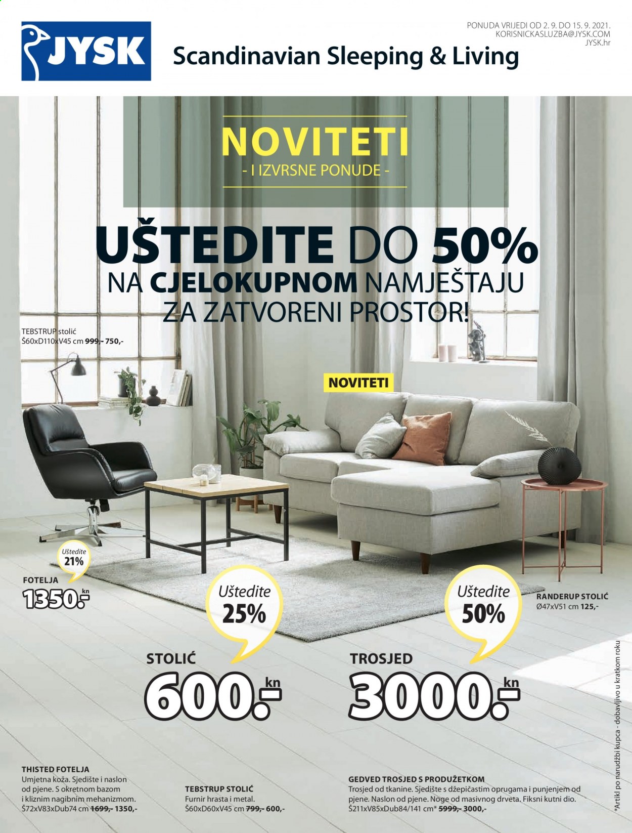 JYSK katalog - 02.09.2021. - 15.09.2021. Stranica 1