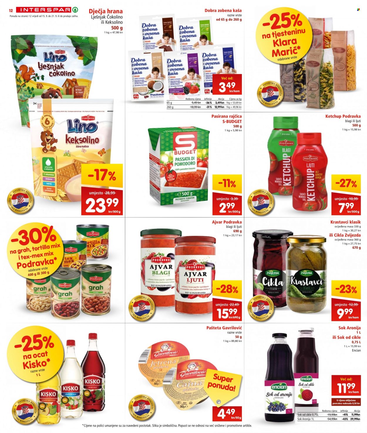 INTERSPAR katalog - 15.09.2021. - 21.09.2021. Stranica 12
