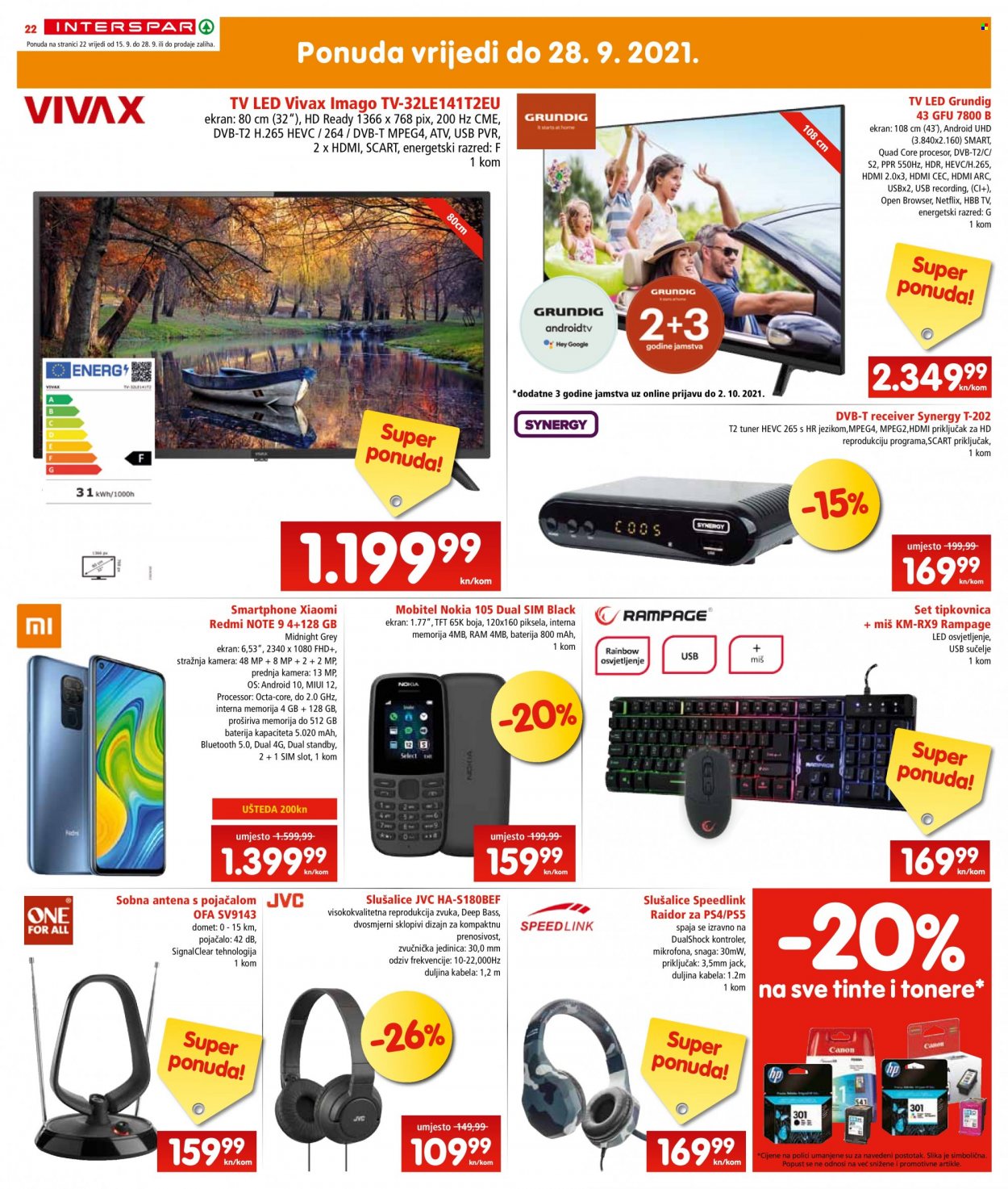 INTERSPAR katalog - 15.09.2021. - 21.09.2021. Stranica 22