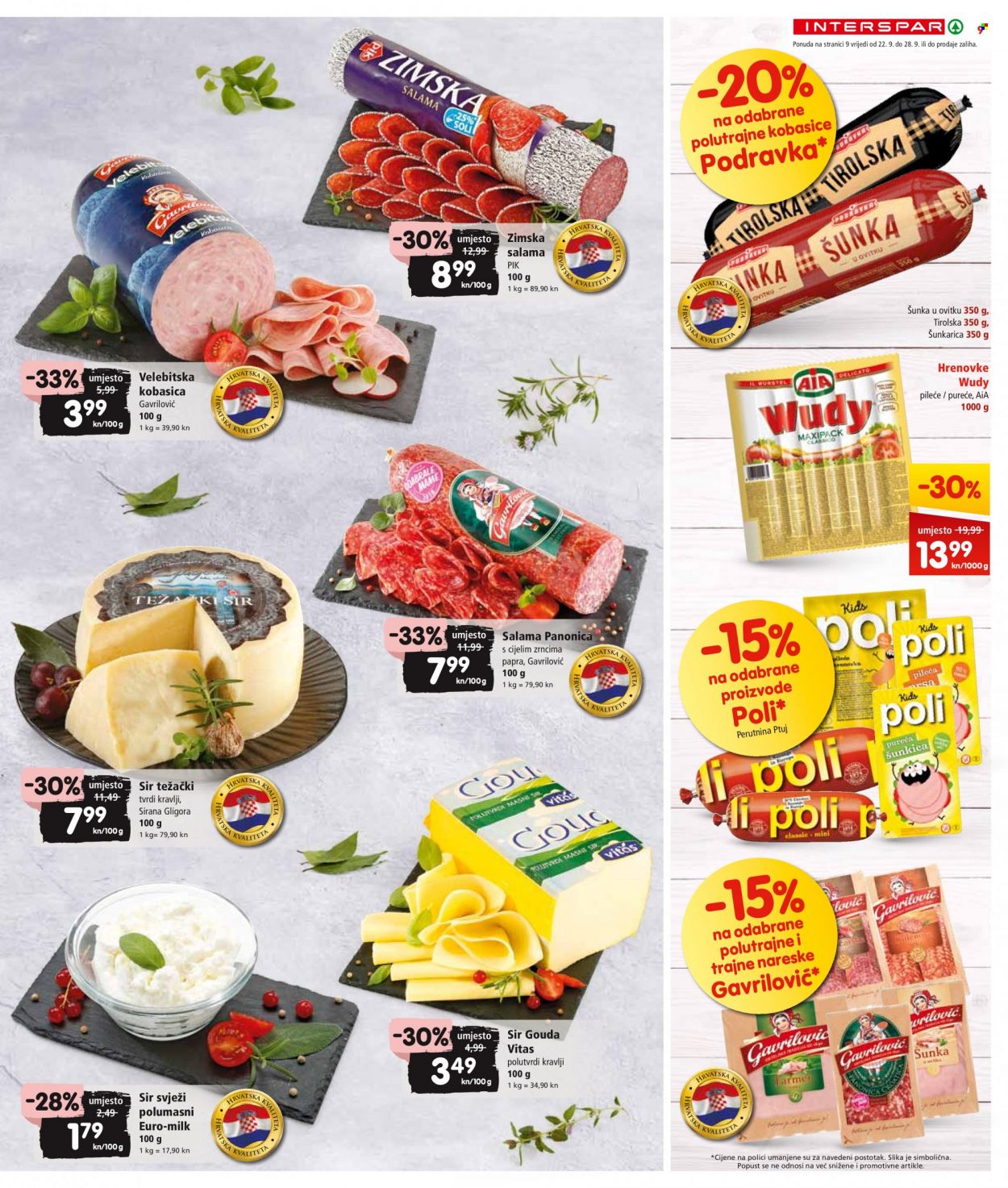 INTERSPAR katalog - 22.09.2021. - 28.09.2021. Stranica 9