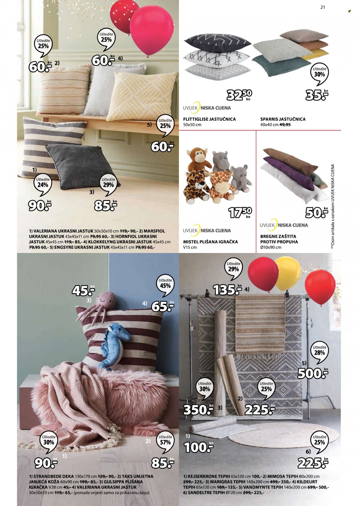 thumbnail - JYSK katalog - 14.10.2021. - 27.10.2021. - Sniženi proizvodi - jastuk, deka, igračka, plišana igračka, tepih. Stranica 21.