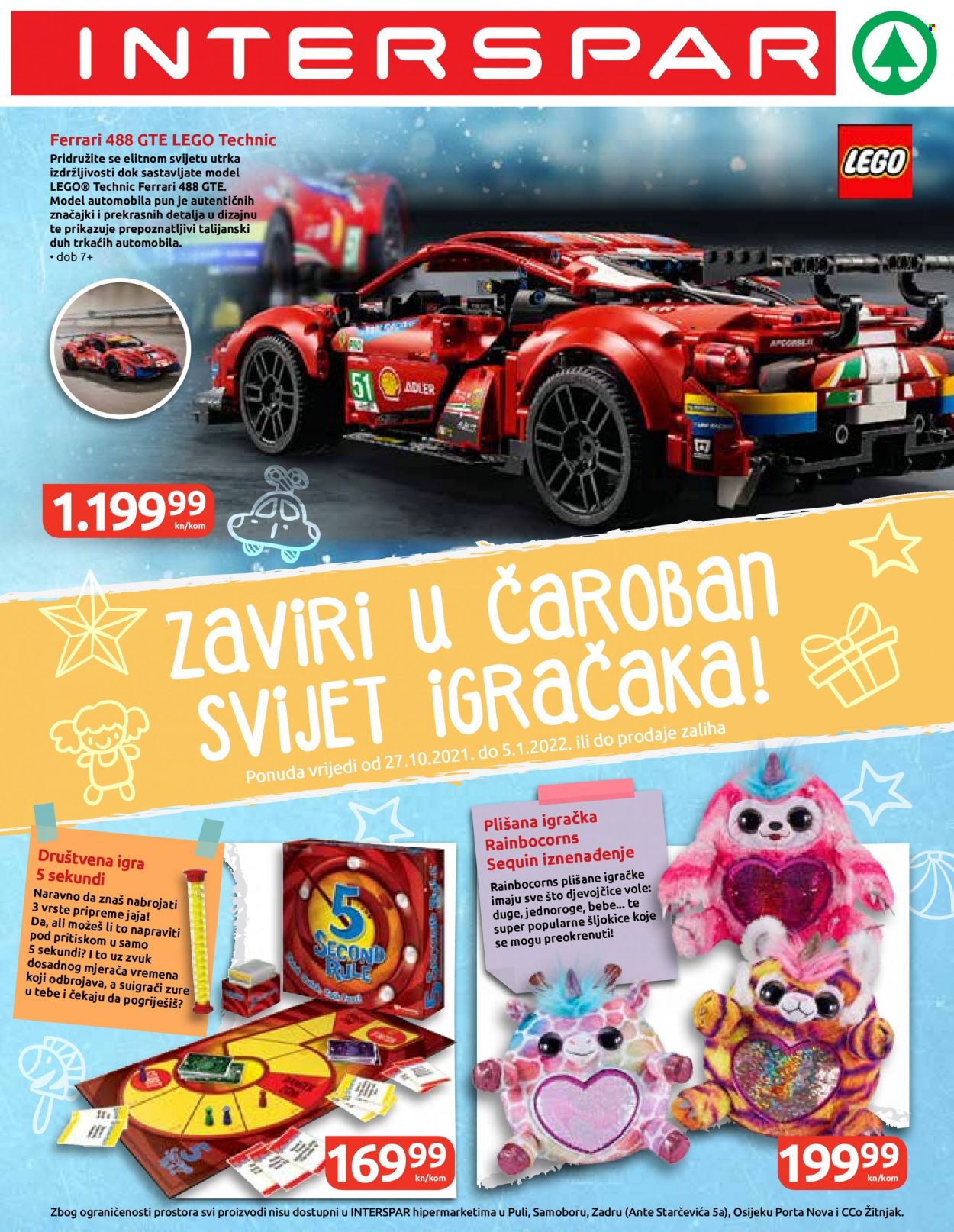 thumbnail - INTERSPAR katalog - 27.10.2021. - 05.01.2022. - Sniženi proizvodi - jaja, LEGO, LEGO Technic. Stranica 1.