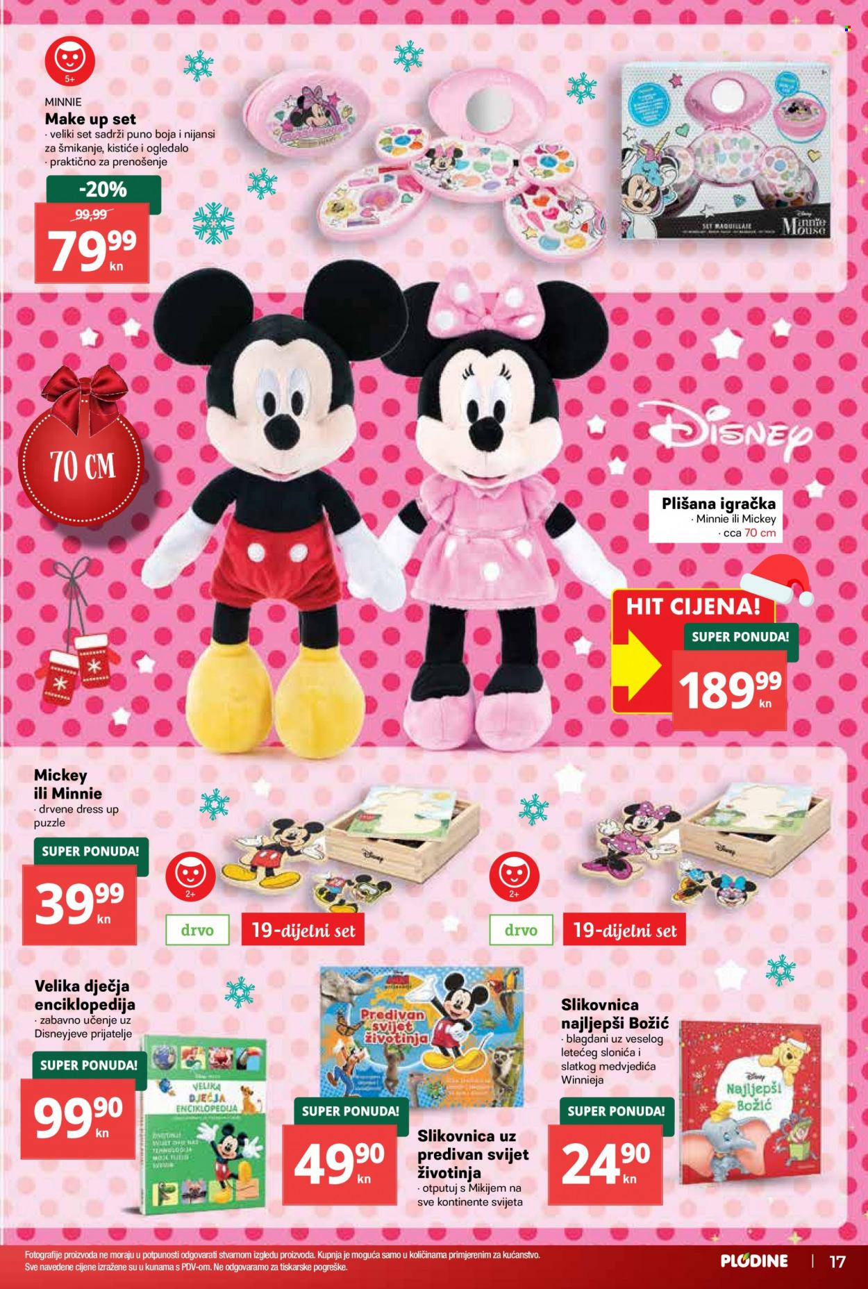 thumbnail - Plodine katalog - 11.11.2021. - 31.12.2021. - Sniženi proizvodi - Mickey Mouse, Minnie Mouse, igračka, plišana igračka, puzzle. Stranica 17.