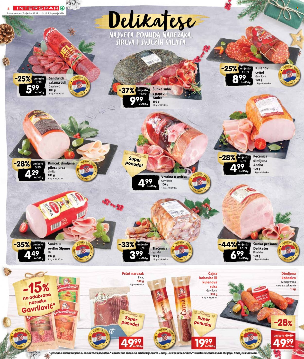 INTERSPAR katalog - 15.12.2021. - 21.12.2021. Stranica 8