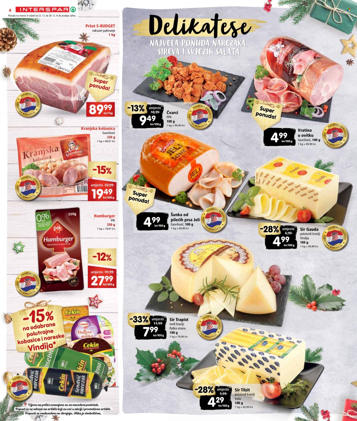INTERSPAR katalog - 22.12.2021. - 28.12.2021. Stranica 4