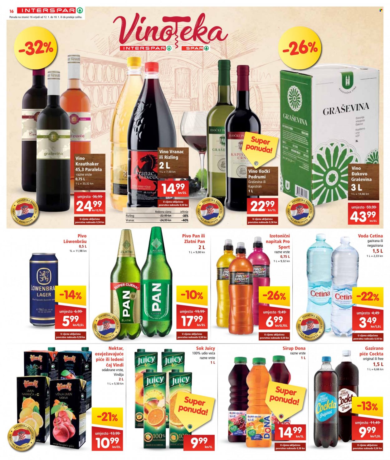 INTERSPAR katalog - 12.01.2022. - 18.01.2022. Stranica 16