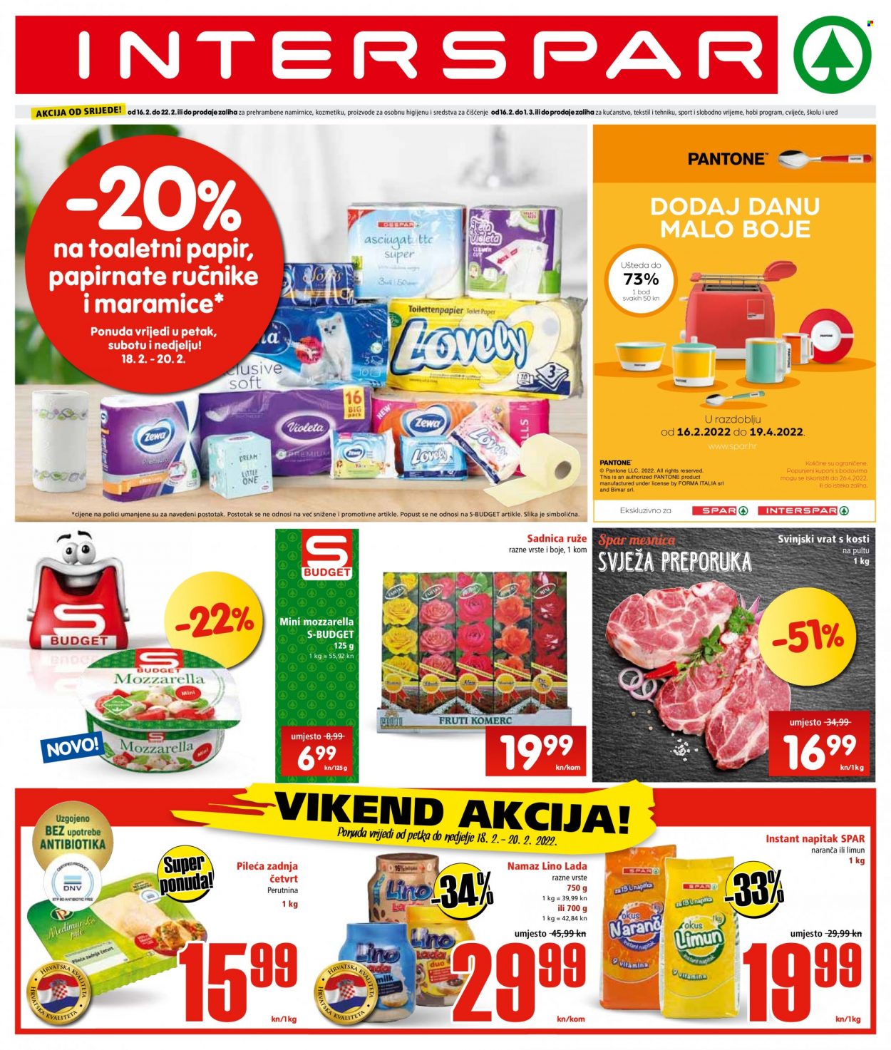 INTERSPAR katalog - 16.02.2022. - 22.02.2022. Stranica 1