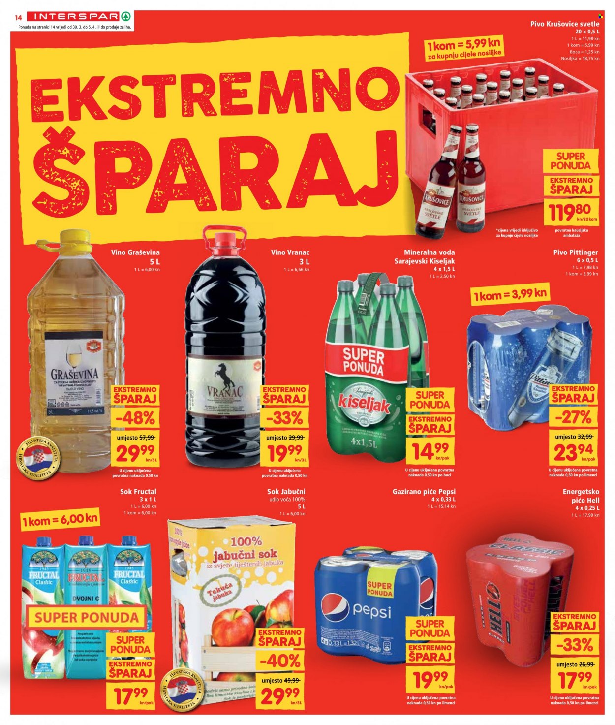 INTERSPAR katalog - 30.03.2022. - 05.04.2022. Stranica 14