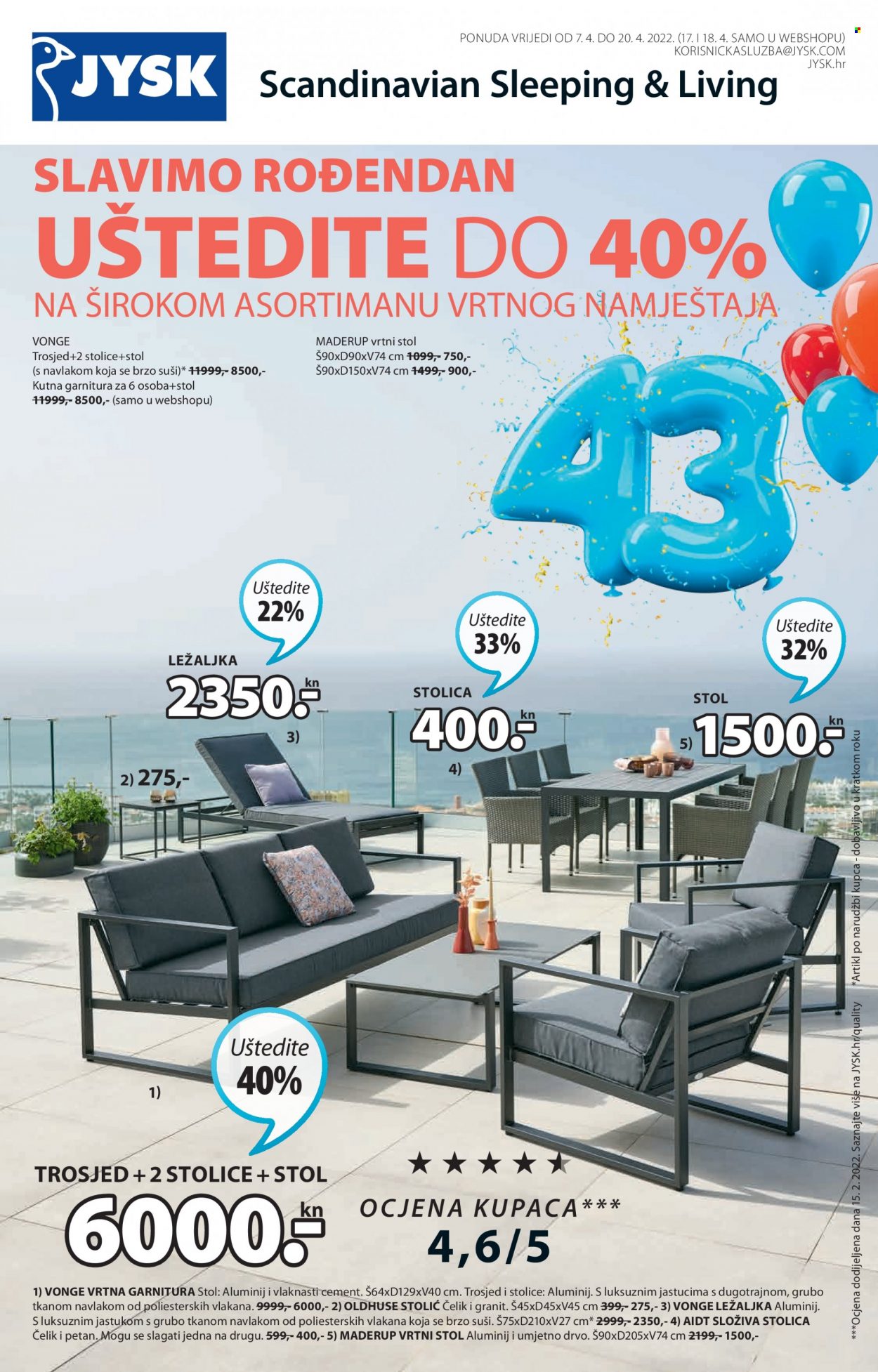 JYSK katalog - 07.04.2022. - 20.04.2022. Stranica 1