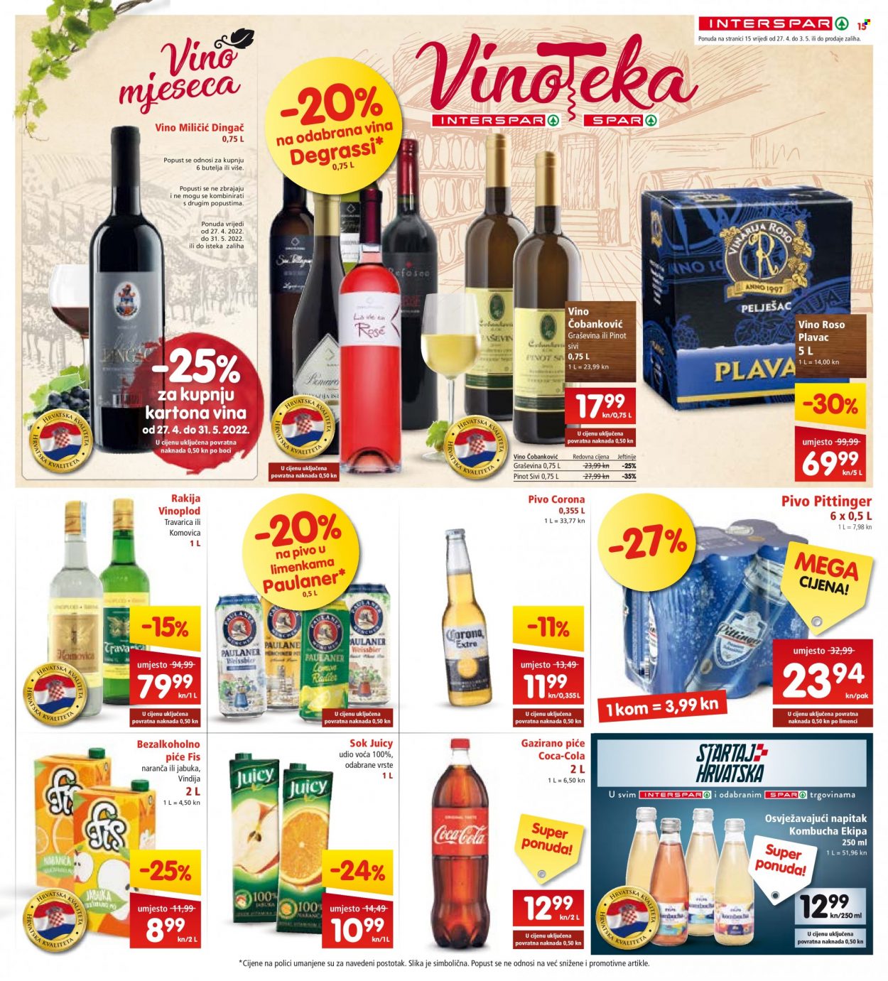 INTERSPAR katalog - 27.04.2022. - 03.05.2022. Stranica 15
