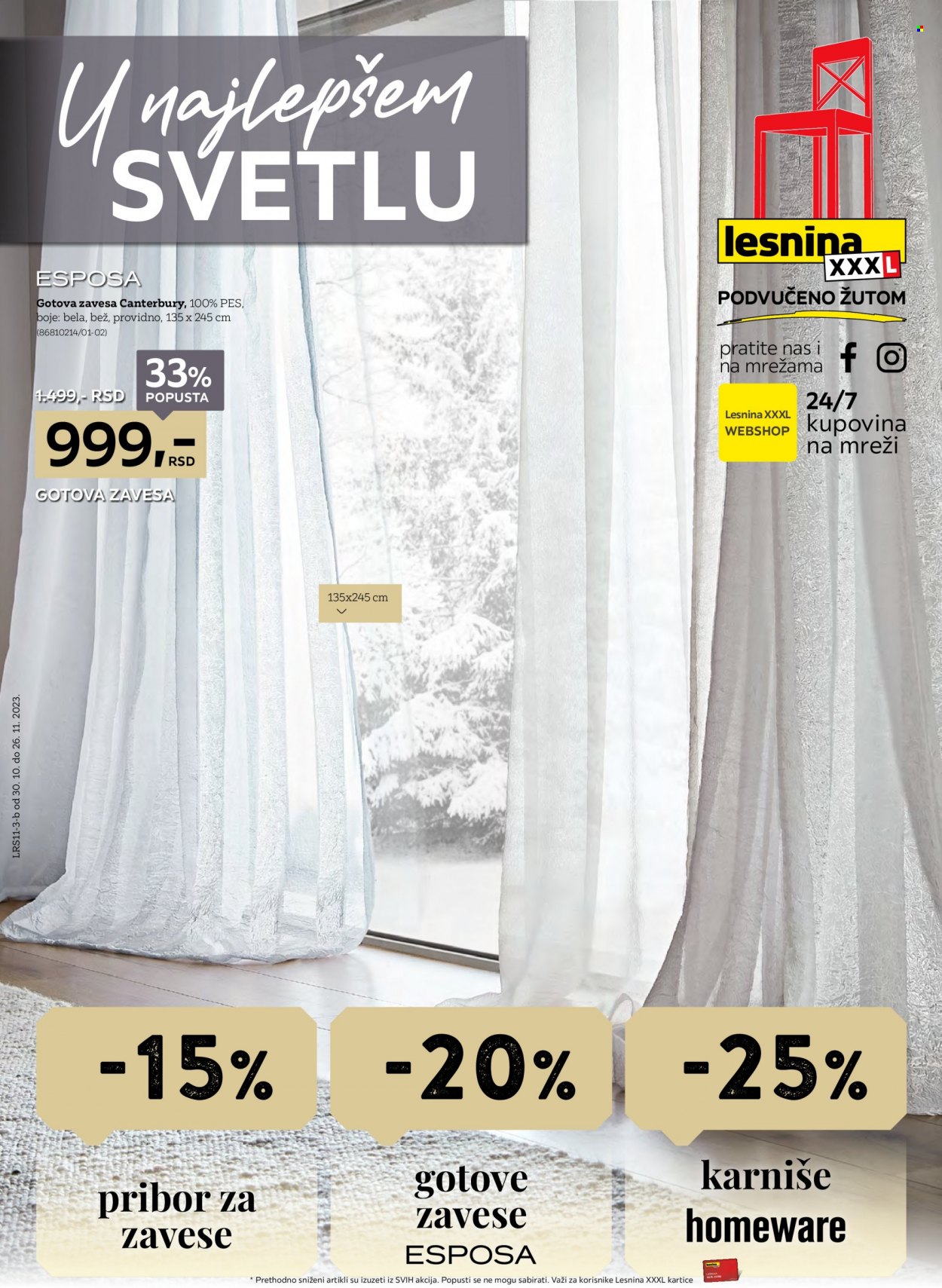 Lesnina XXXL katalog - 30.10.2023 - 26.11.2023. Stranica 1