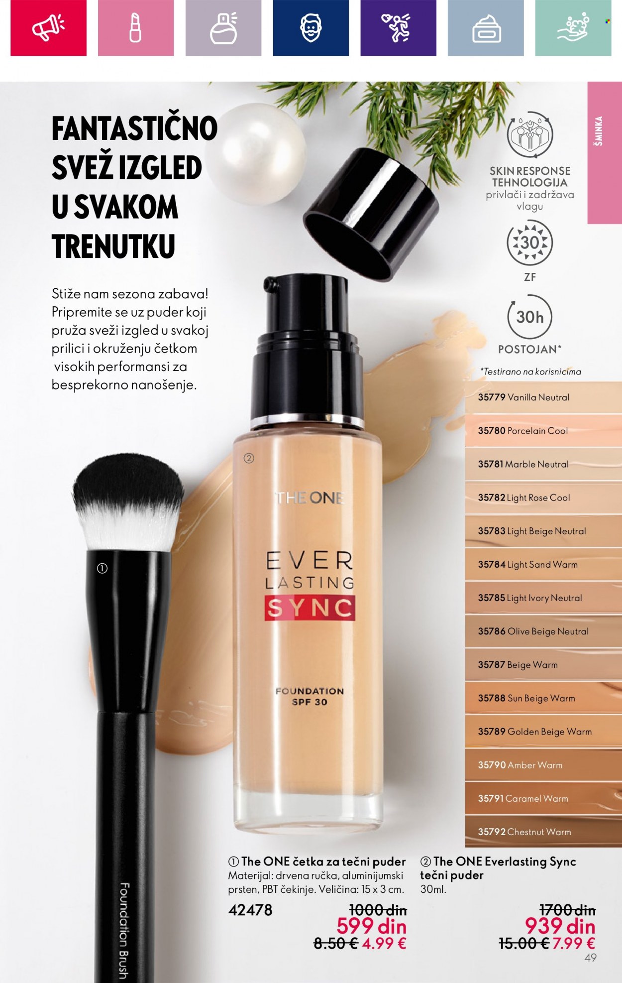 thumbnail - Oriflame katalog - 08.11.2023 - 28.11.2023 - Proizvodi na akciji - četka, THE ONE, puder, prsten. Stranica 51.