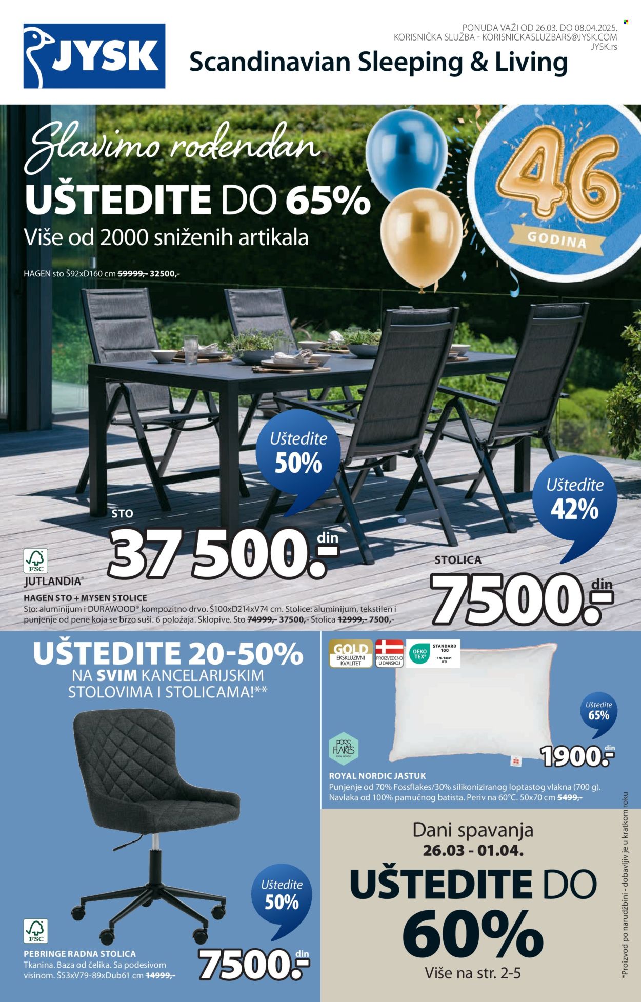 JYSK katalog - 26.03.2025 - 08.04.2025. Stranica 1