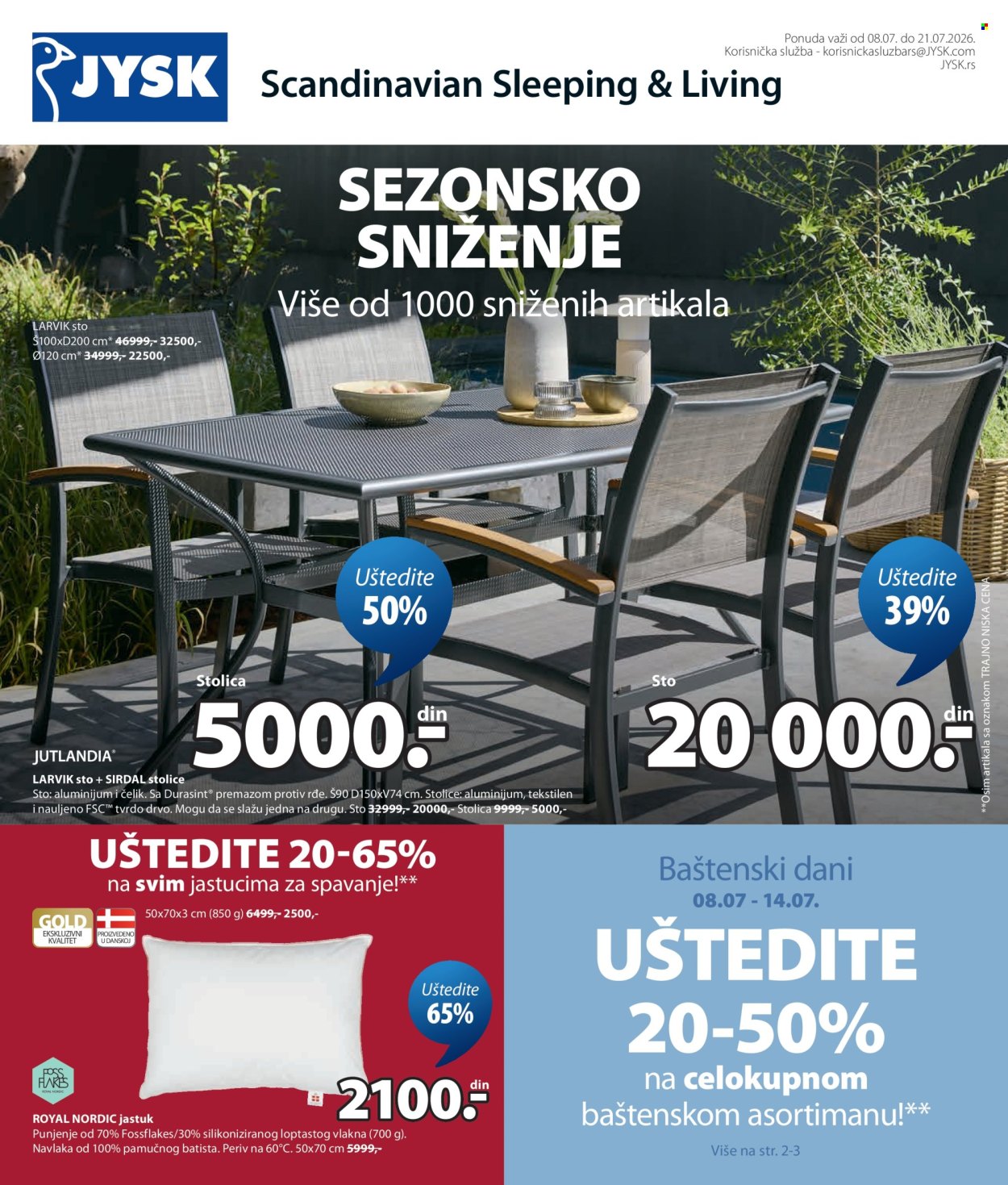 JYSK katalog - 08.07.2026 - 21.07.2026. Stranica 1