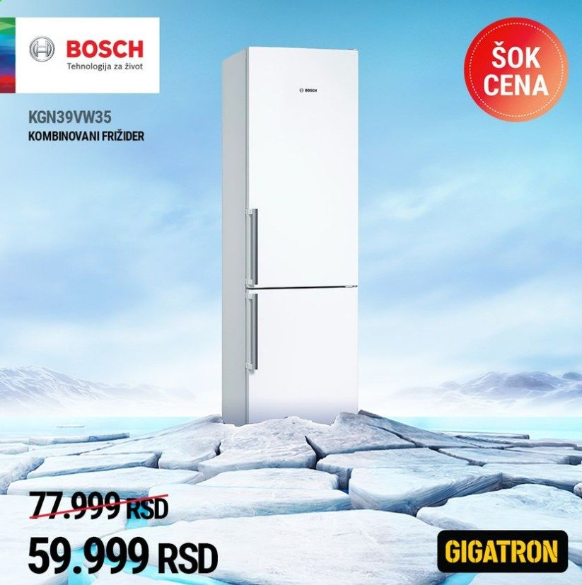 thumbnail - Gigatron katalog - 13.01.2021 - 17.01.2021 - Proizvodi na akciji - Bosch, kombinovani frižider, frižider. Stranica 1.
