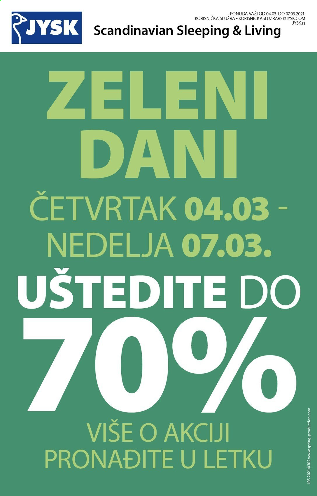 JYSK katalog - 04.03.2021 - 07.03.2021. Stranica 1
