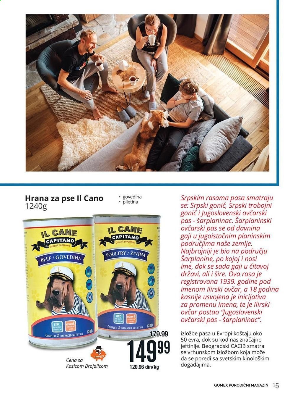 Gomex katalog - 05.03.2021 - 18.03.2021 - Proizvodi na akciji - hrana za pse. Stranica 15.