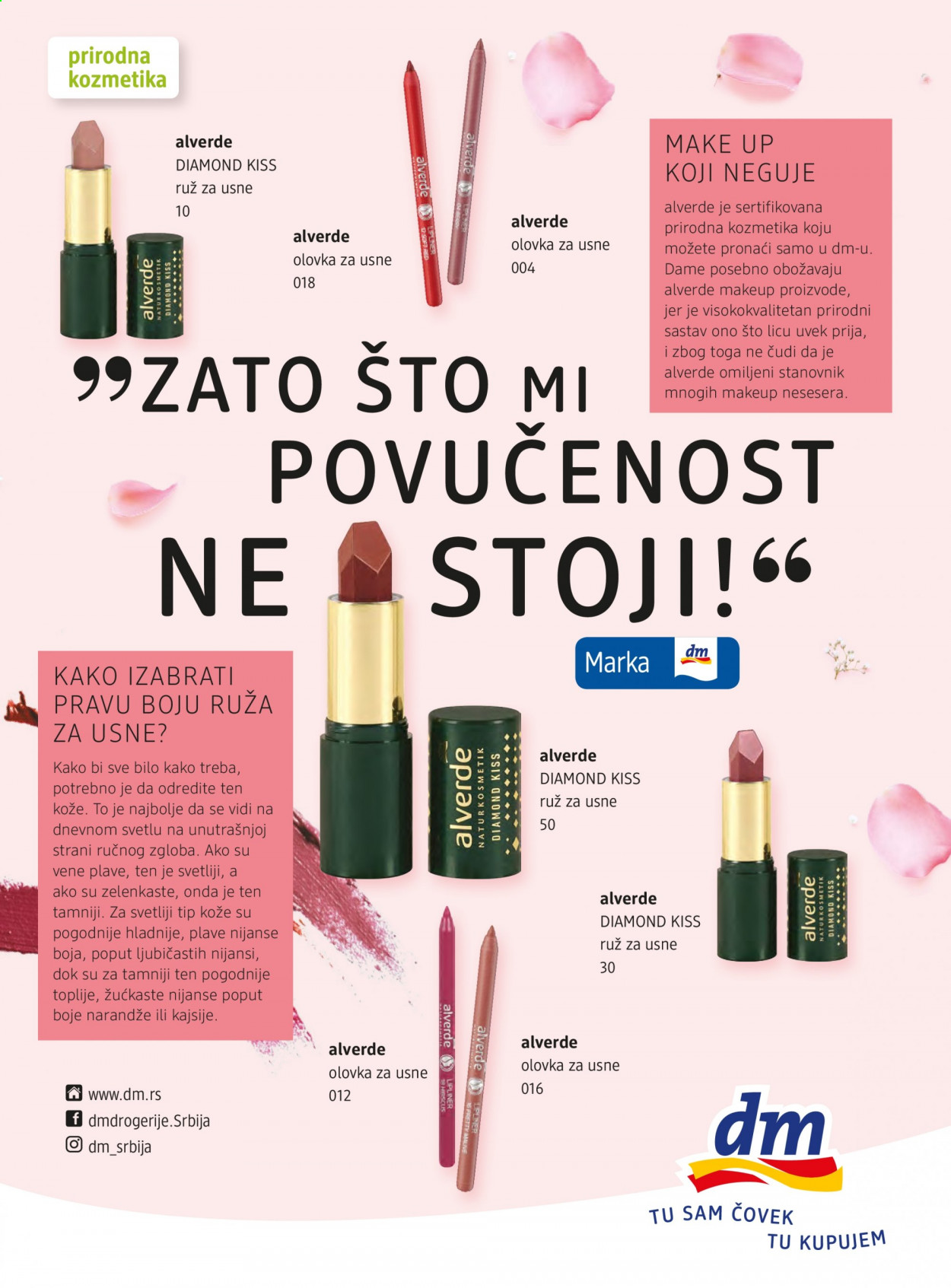 thumbnail - dm drogerie katalog - Proizvodi na akciji - Alverde, ruž za usne, makeup, olovka. Stranica 29.