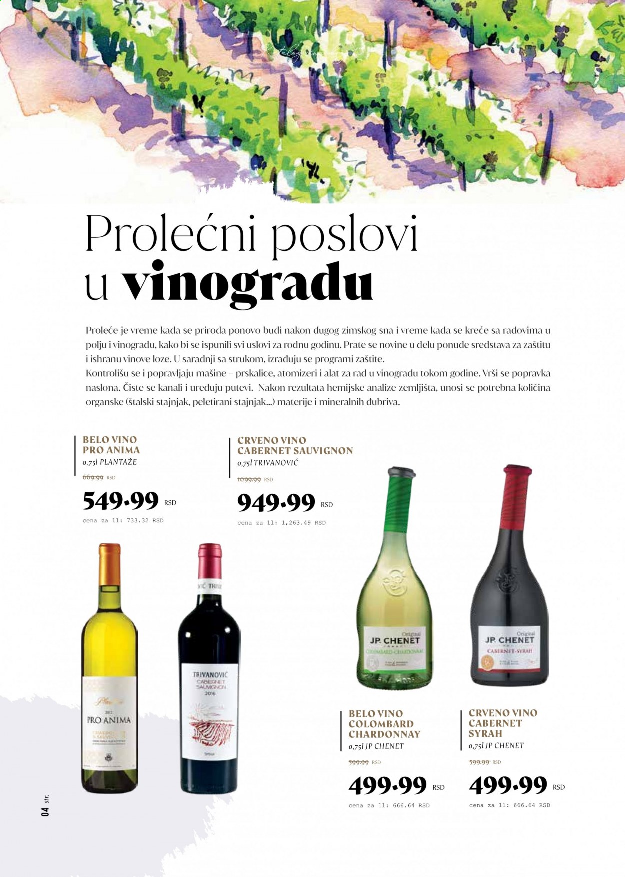 thumbnail - Idea katalog - 09.04.2021 - 09.05.2021 - Proizvodi na akciji - Cabernet Sauvignon, crveno vino, Chardonnay, J.P. Chenet, Syrah, belo vino, vino. Stranica 4.