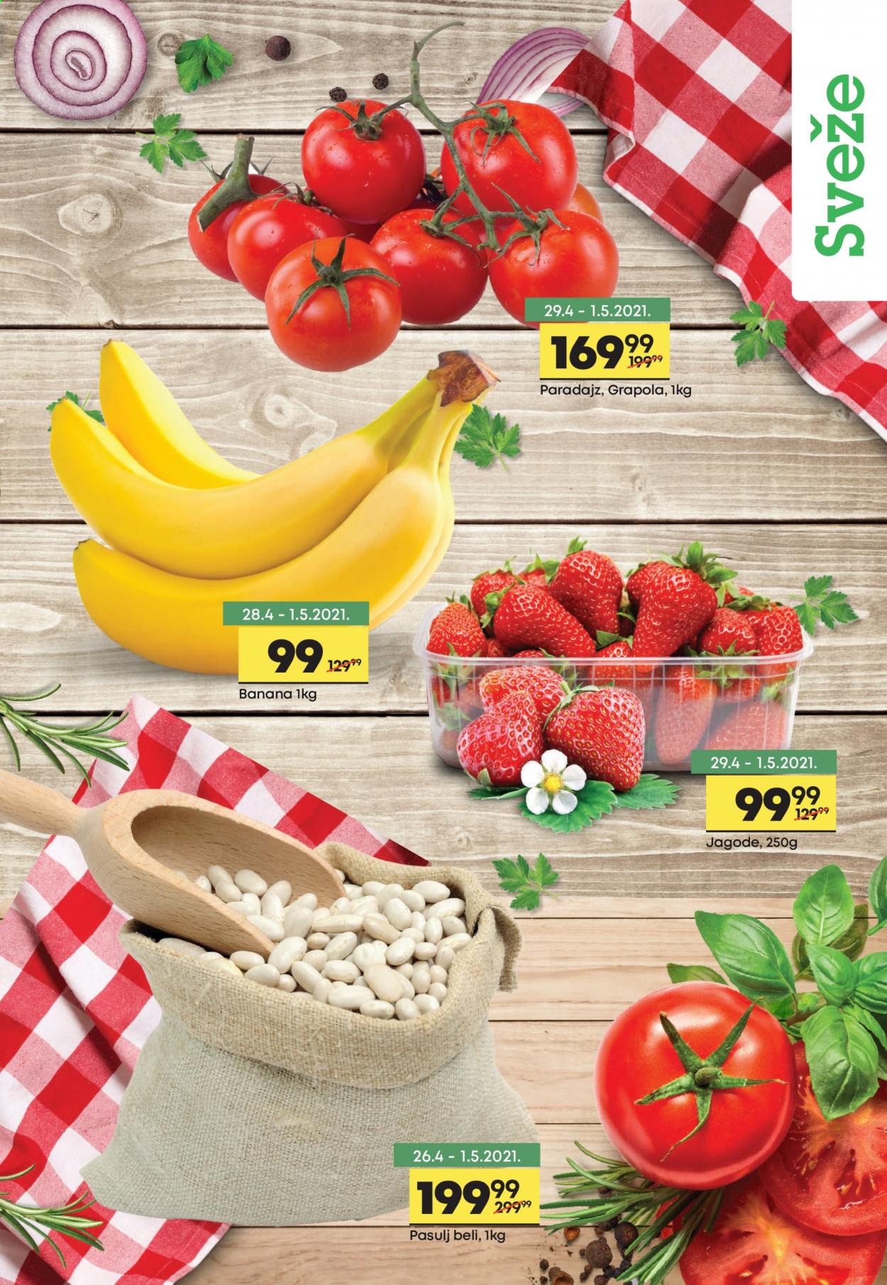 thumbnail - Mega Maxi katalog - 27.04.2021 - 05.05.2021 - Proizvodi na akciji - paradajz, pasulj, banana, jagoda. Stranica 3.