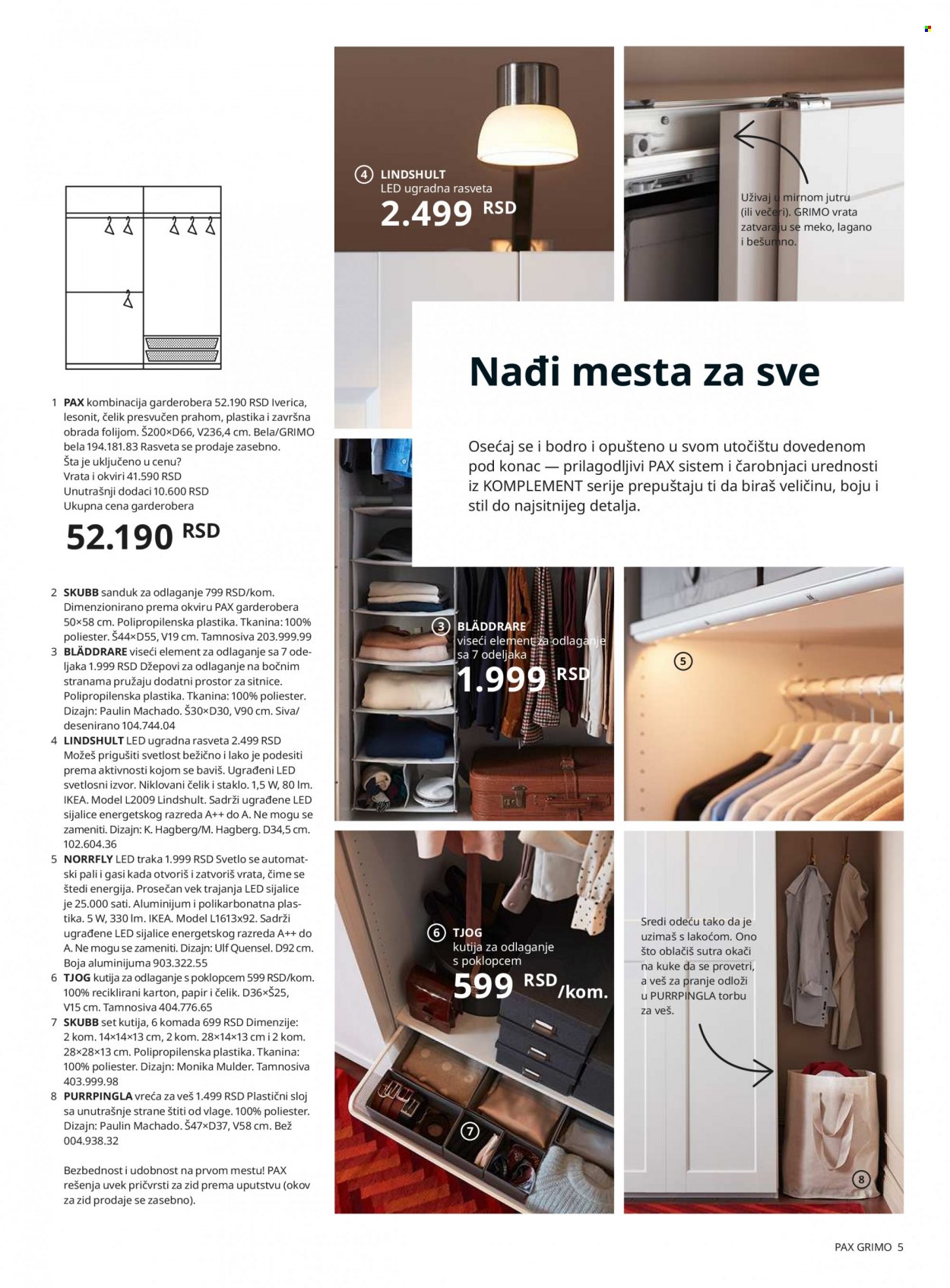 thumbnail - IKEA katalog - Proizvodi na akciji - kutija, karton, sijalica, sto, Pax, garderober, kuke, LED traka. Stranica 5.