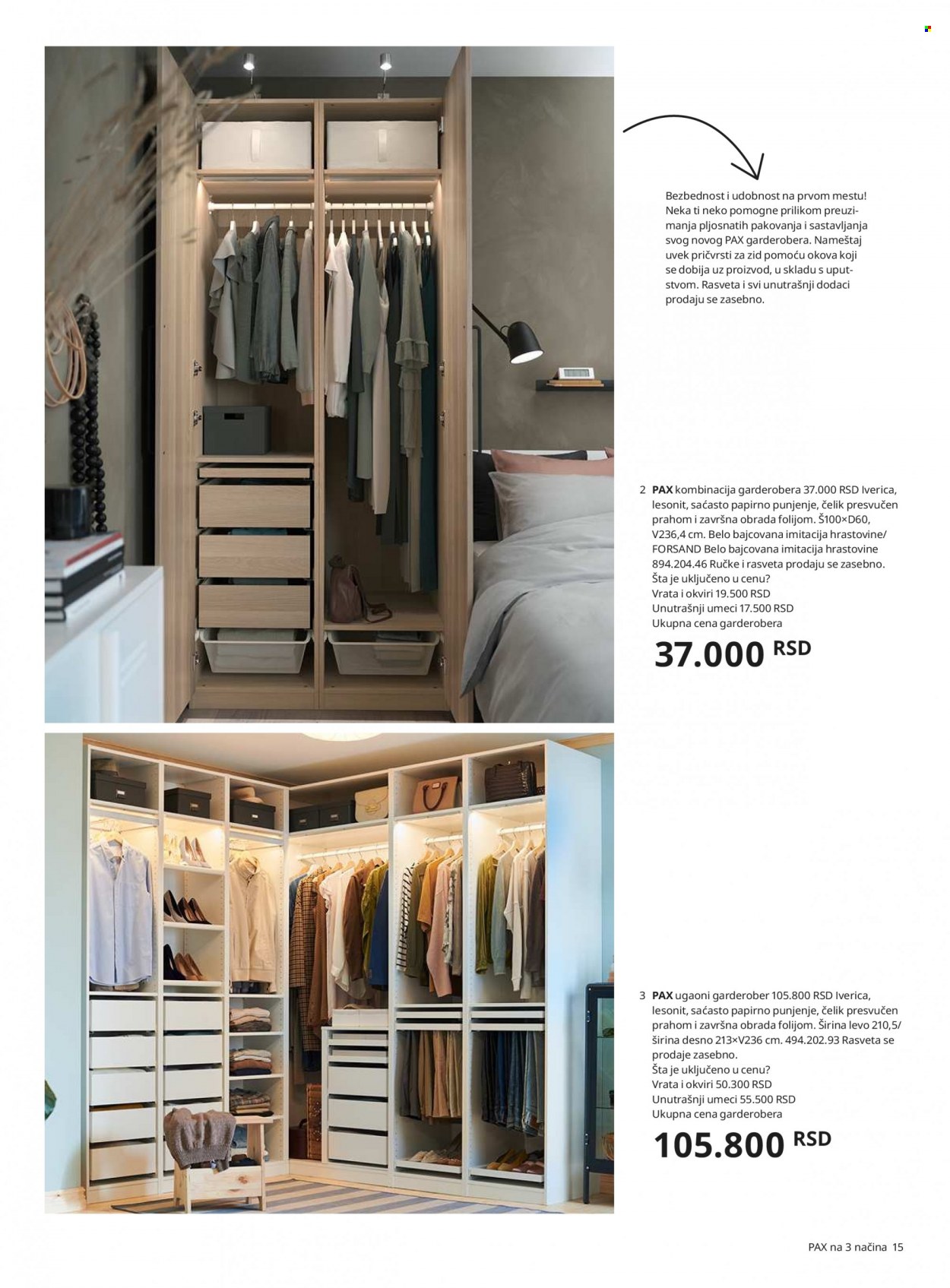 thumbnail - IKEA katalog - Proizvodi na akciji - ogledalo, Pax, garderober, cipele. Stranica 15.