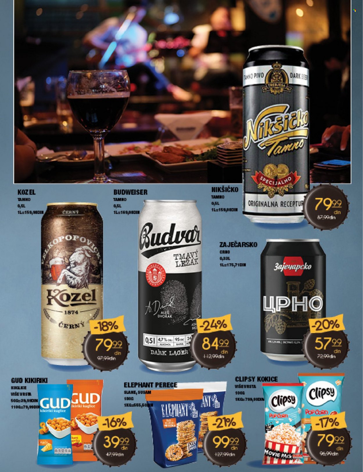 thumbnail - Roda katalog - 04.10.2021 - 31.10.2021 - Proizvodi na akciji - Budweiser, Kozel, Zajecarsko, pivo, Clipsy, GUD, popcorn, perece, kikiriki, susam. Stranica 11.