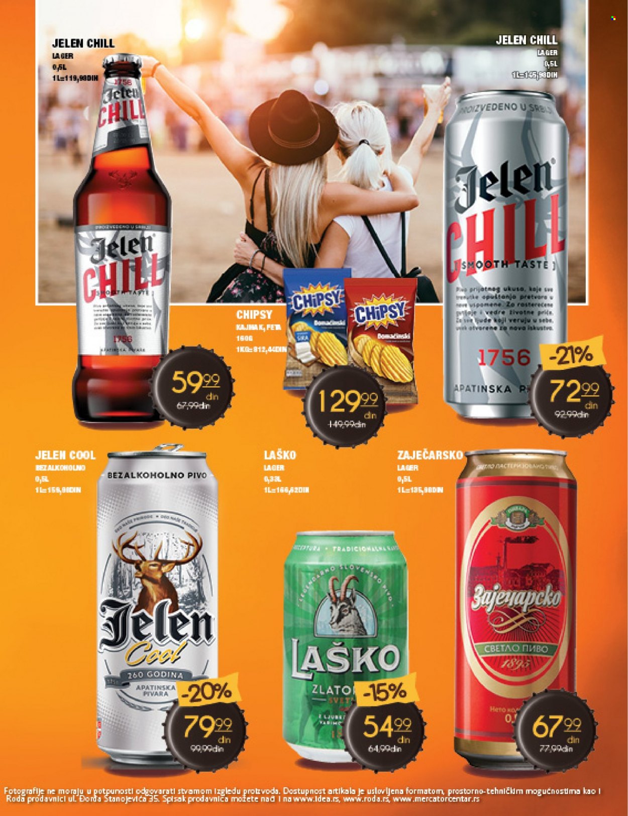 thumbnail - Idea katalog - 04.10.2021 - 31.10.2021 - Proizvodi na akciji - Jelen, pivo svetle, Zajecarsko, pivo bezalkoholno, Laško, pivo, čips. Stranica 17.