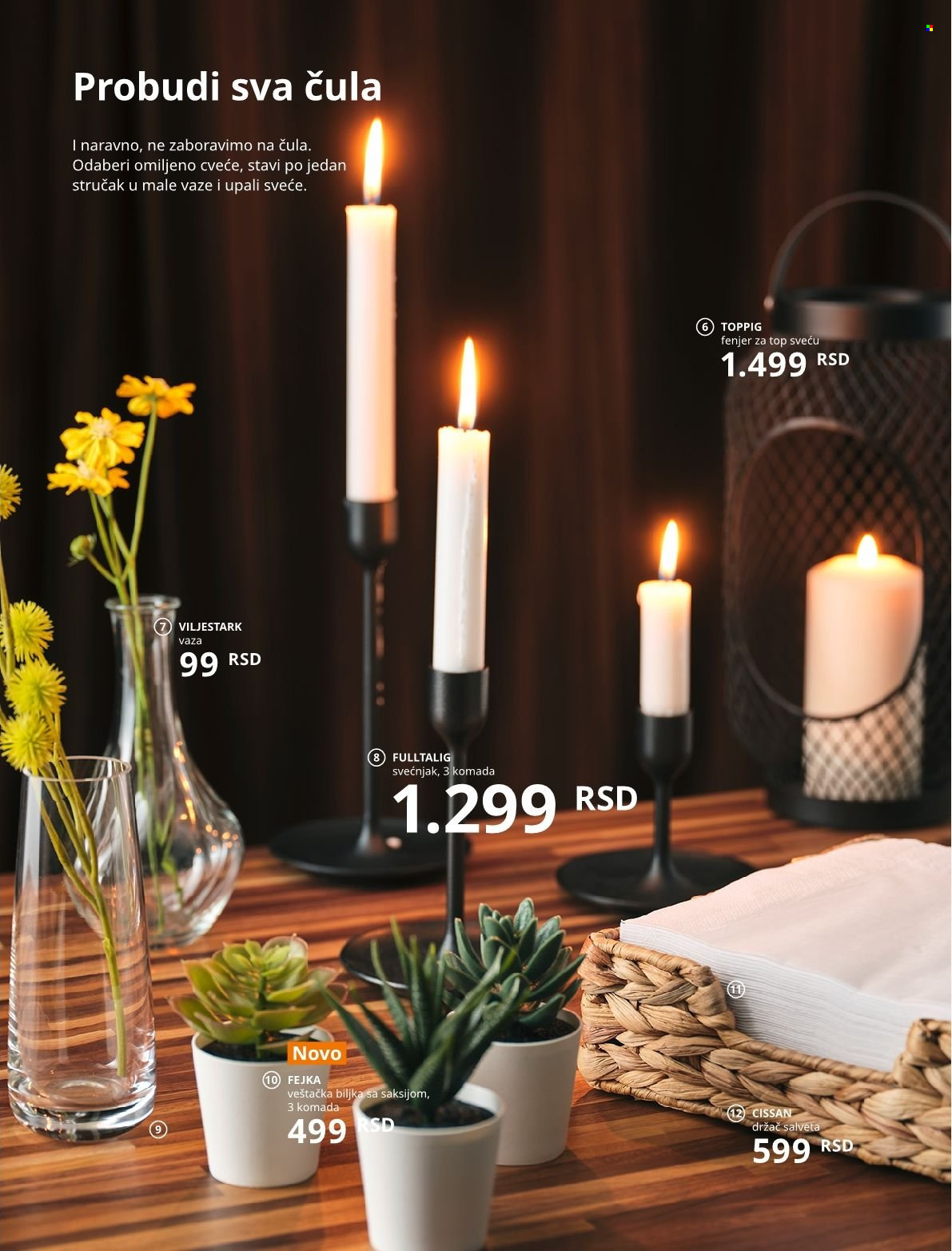 thumbnail - IKEA katalog - Proizvodi na akciji - sveća, svećnjak, vaza, fenjer, veštačka biljka, cveće. Stranica 27.