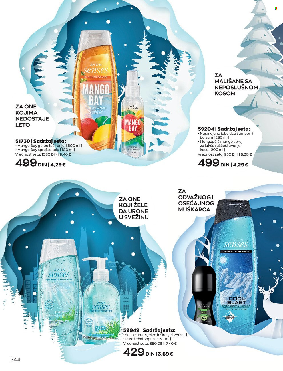 thumbnail - Avon katalog - 01.11.2021 - 30.11.2021 - Proizvodi na akciji - Avon, sapun, gel za tuširanje, tečni sapun, šampon, sprej za telo. Stranica 244.