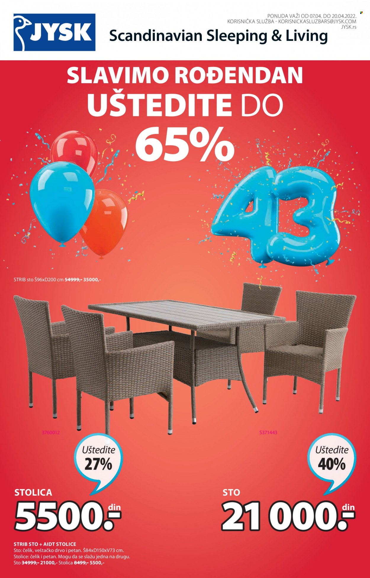 JYSK katalog • NEDELJNE PONUDE • Od 07.04. strana 1