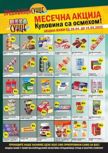 Prodavnica Sunce katalog - 28.04.2022 - 15.05.2022.