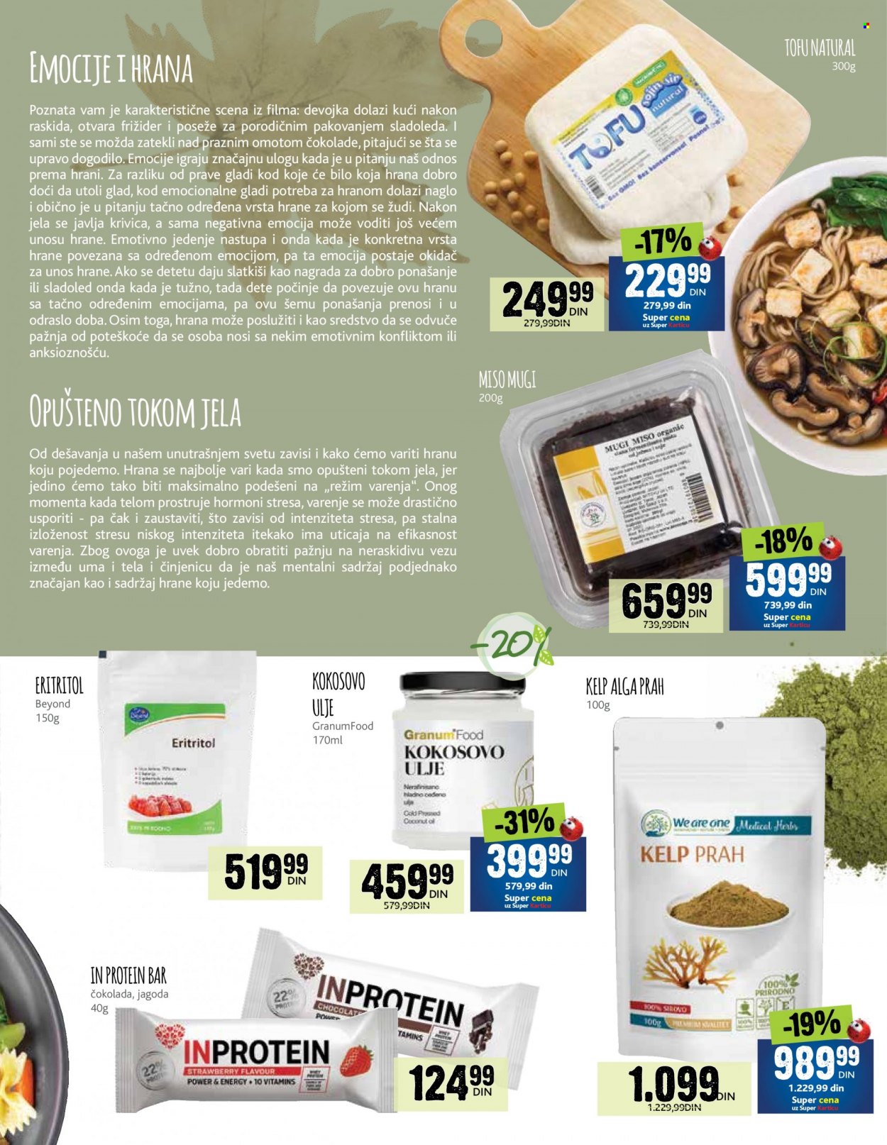 thumbnail - Idea katalog - 01.10.2022 - 30.10.2022 - Proizvodi na akciji - Dobro, slatkiši, protein bar, tofu, kokosovo ulje, alga. Stranica 11.