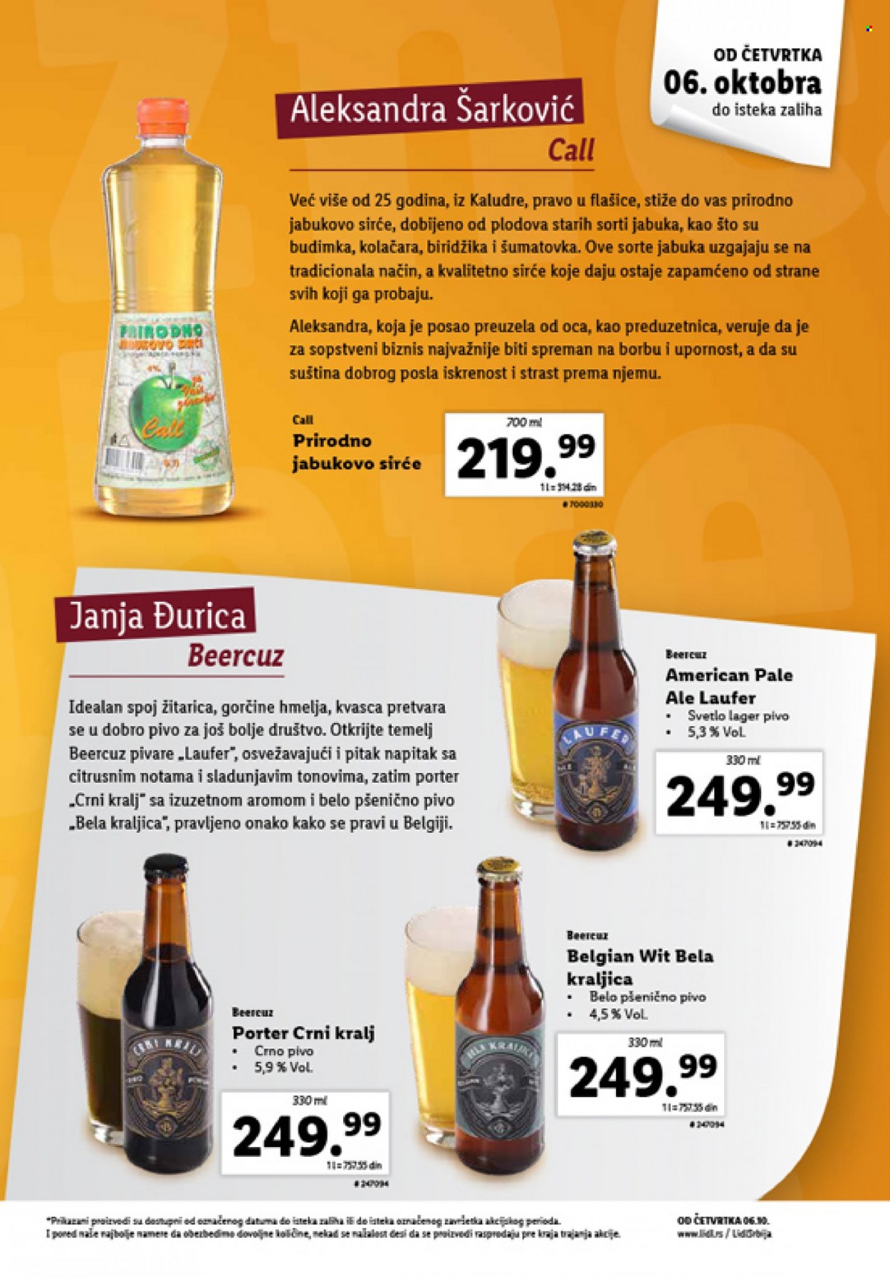 thumbnail - Lidl katalog - Proizvodi na akciji - pšenično pivo, Pale Ale, pivo, napitak, Dobro, sirće. Stranica 13.