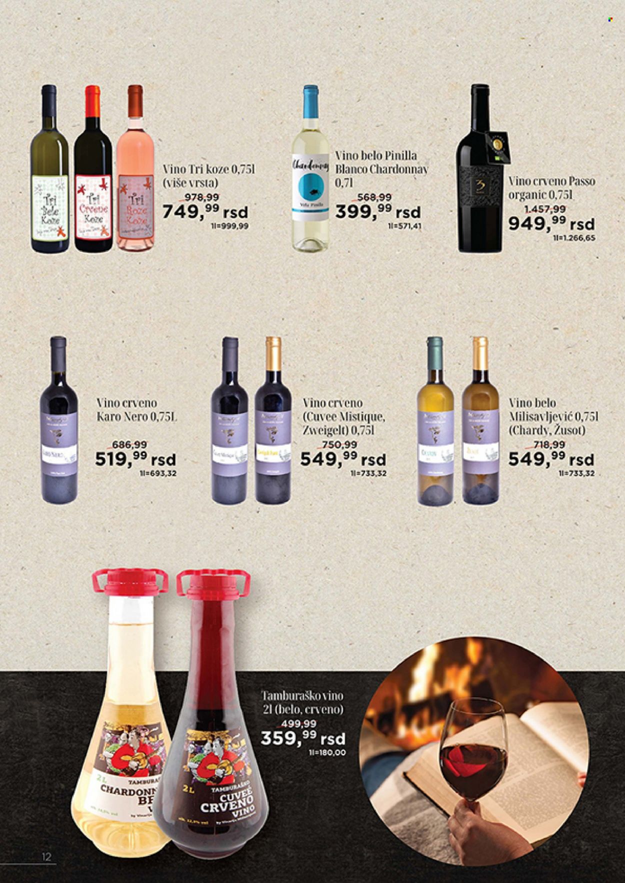 Univerexport katalog - 09.11.2022 - 04.12.2022 - Proizvodi na akciji - alkohol, crveno vino, Chardonnay, belo vino, vino. Stranica 12.