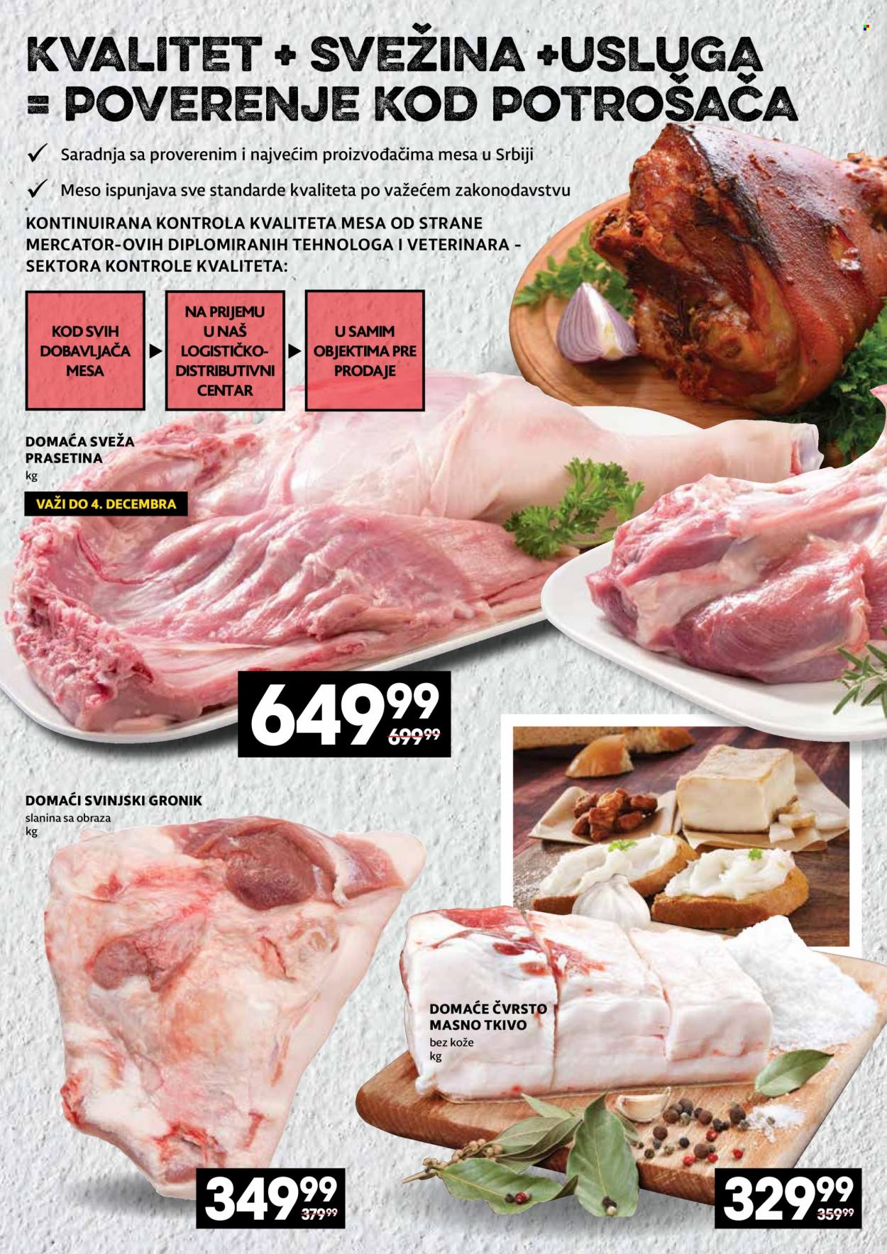 thumbnail - Roda katalog - 21.11.2022 - 18.12.2022 - Proizvodi na akciji - svinjsko meso, sirova slanina, slanina, čvrsto masno tkivo. Stranica 4.
