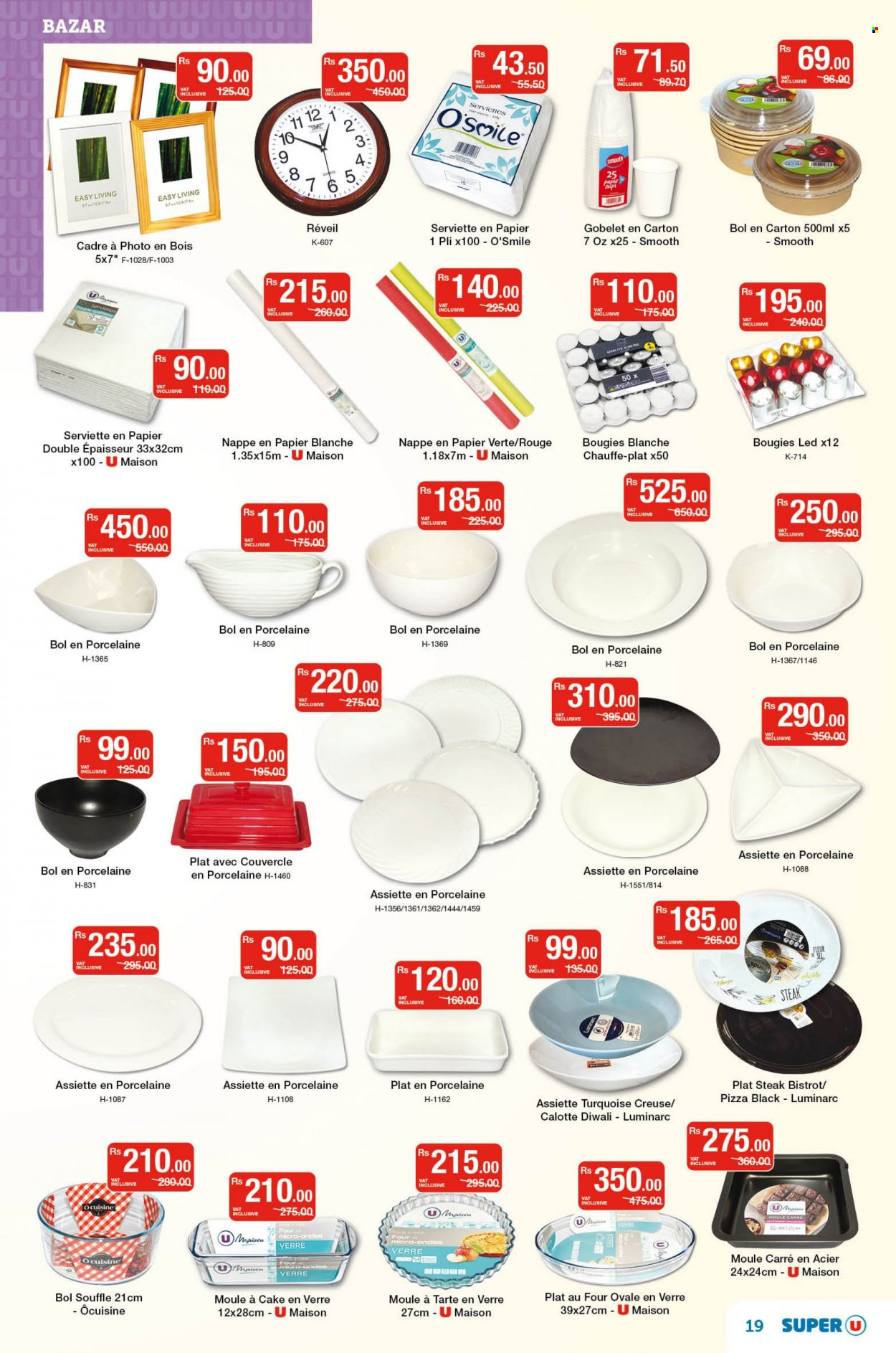 thumbnail - Super U Catalogue - 23.09.2022 - 6.10.2022 - Sales products - cake, pizza, cup, paper, party cups, steak. Page 19.