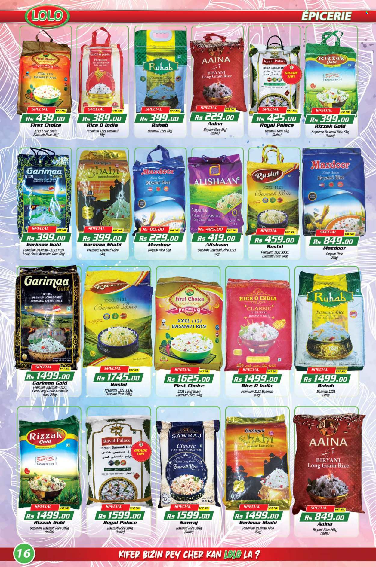 thumbnail - LOLO Hyper Catalogue - 26.09.2022 - 17.10.2022 - Sales products - basmati rice, rice, long grain rice, Dell. Page 16.