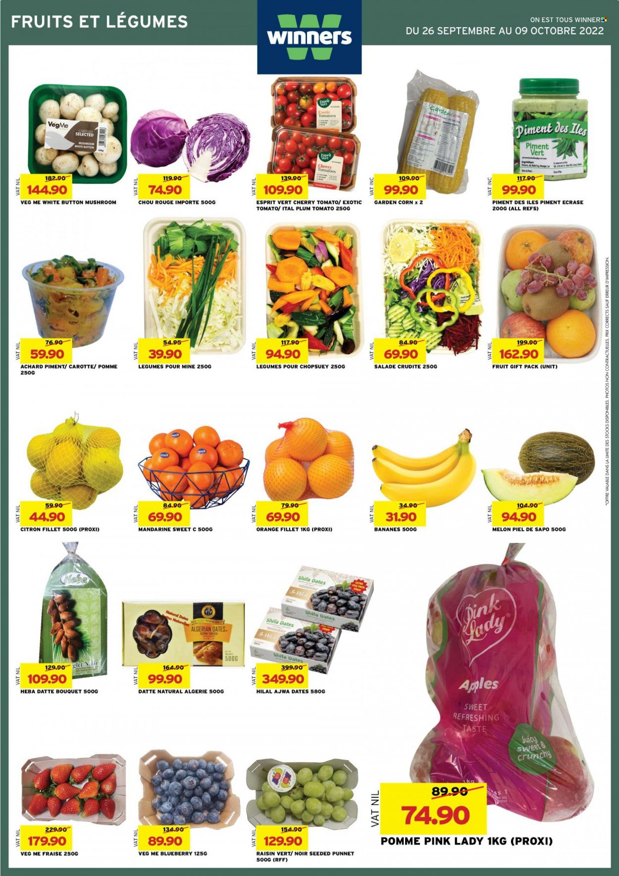 thumbnail - Winner's Catalogue - 26.09.2022 - 9.10.2022 - Sales products - mushrooms, corn, tomatoes, apples, cherries, oranges, melons, Pink Lady, ESPRIT. Page 27.